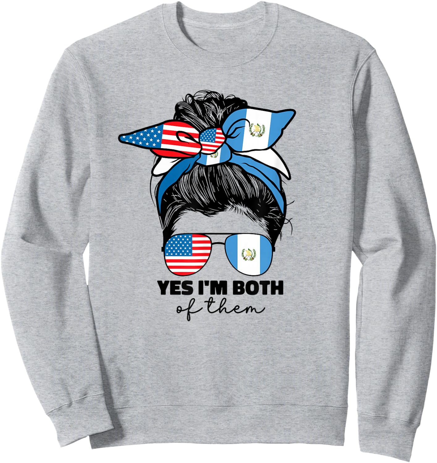 Half Guatemalan And American Guatemala Usa Flag Girl Women Sweatshirt - Sweatshirt | Ash