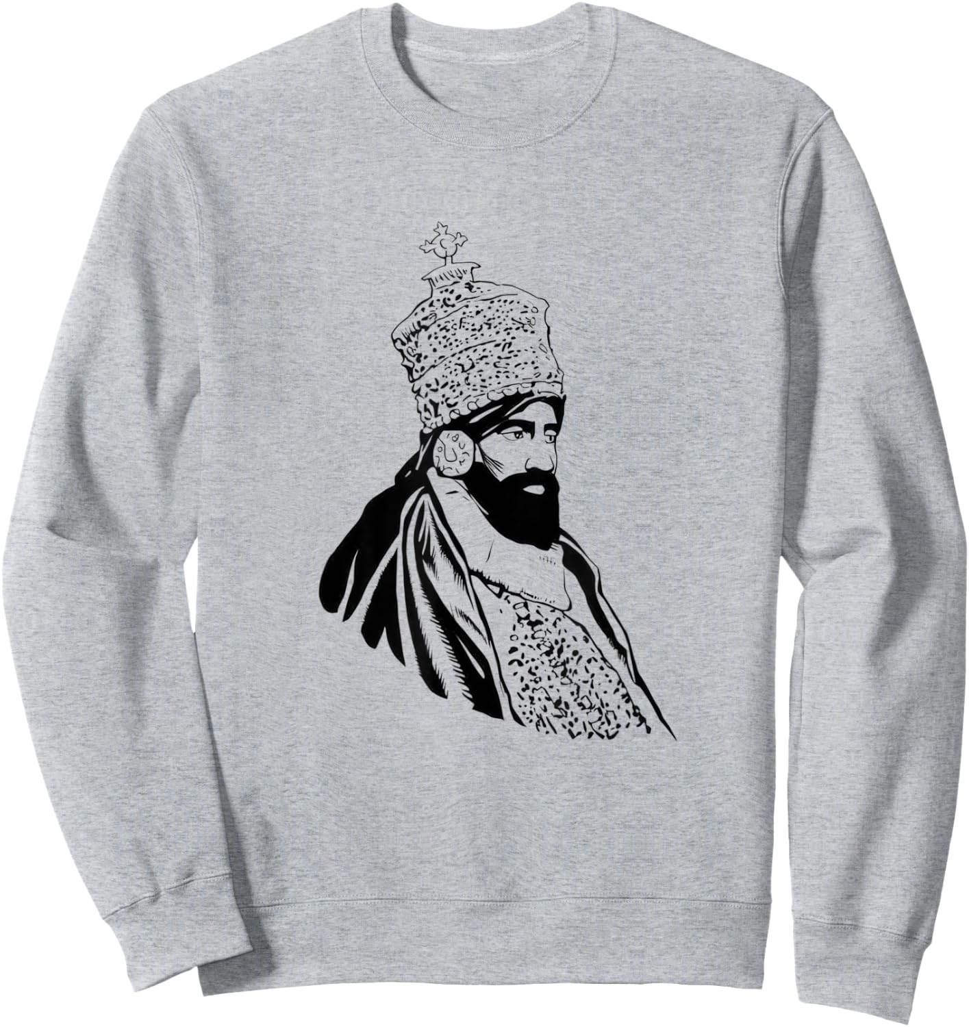 Haile Selassie Ethiopian King of Crown Jamaican Rasta Sweatshirt - Sweatshirt | Ash