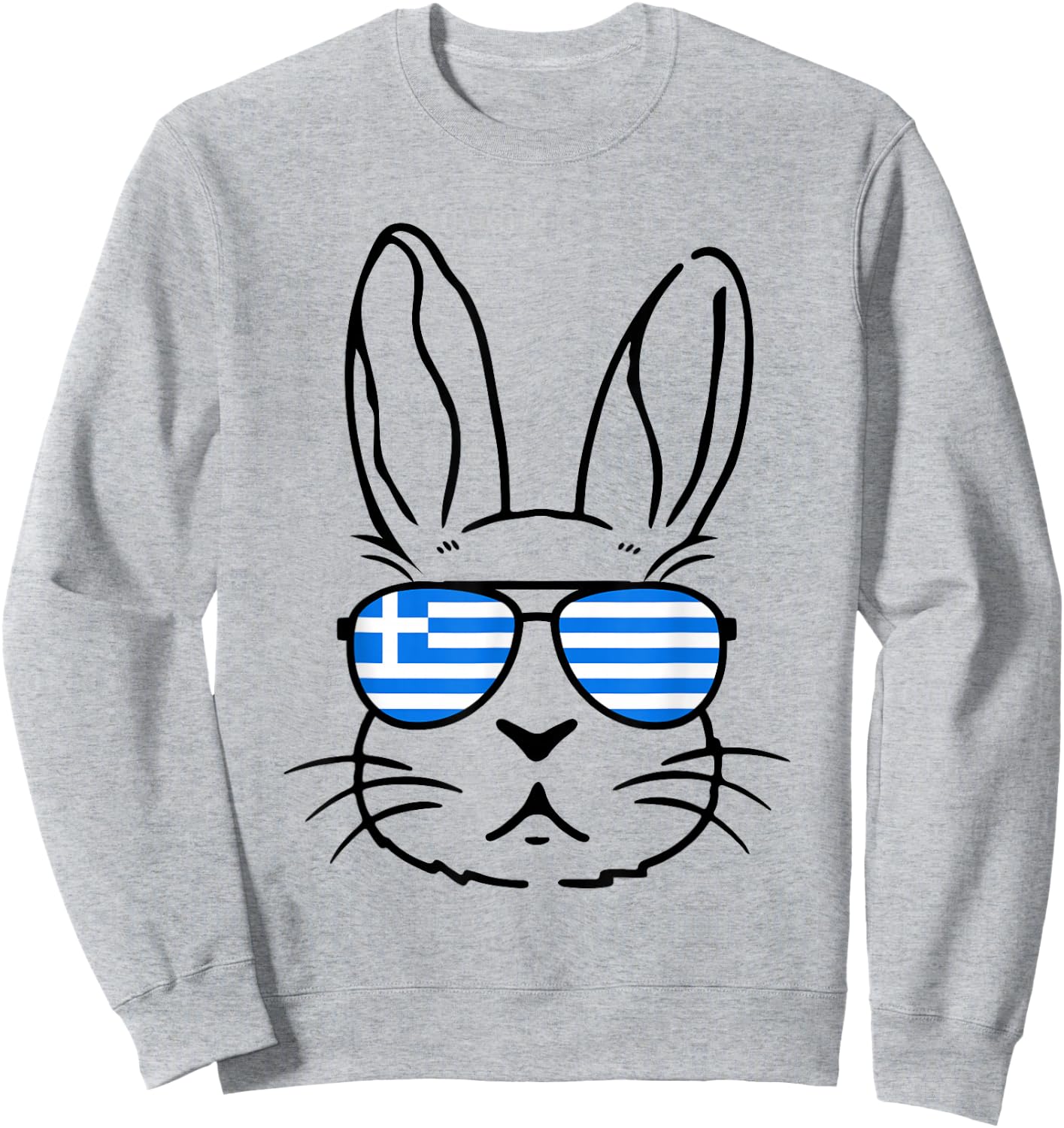 Greek Easter 2026 Greece Flag Bunny Funny Greek Easter Kids Sweatshirt - Sweatshirt | Ash