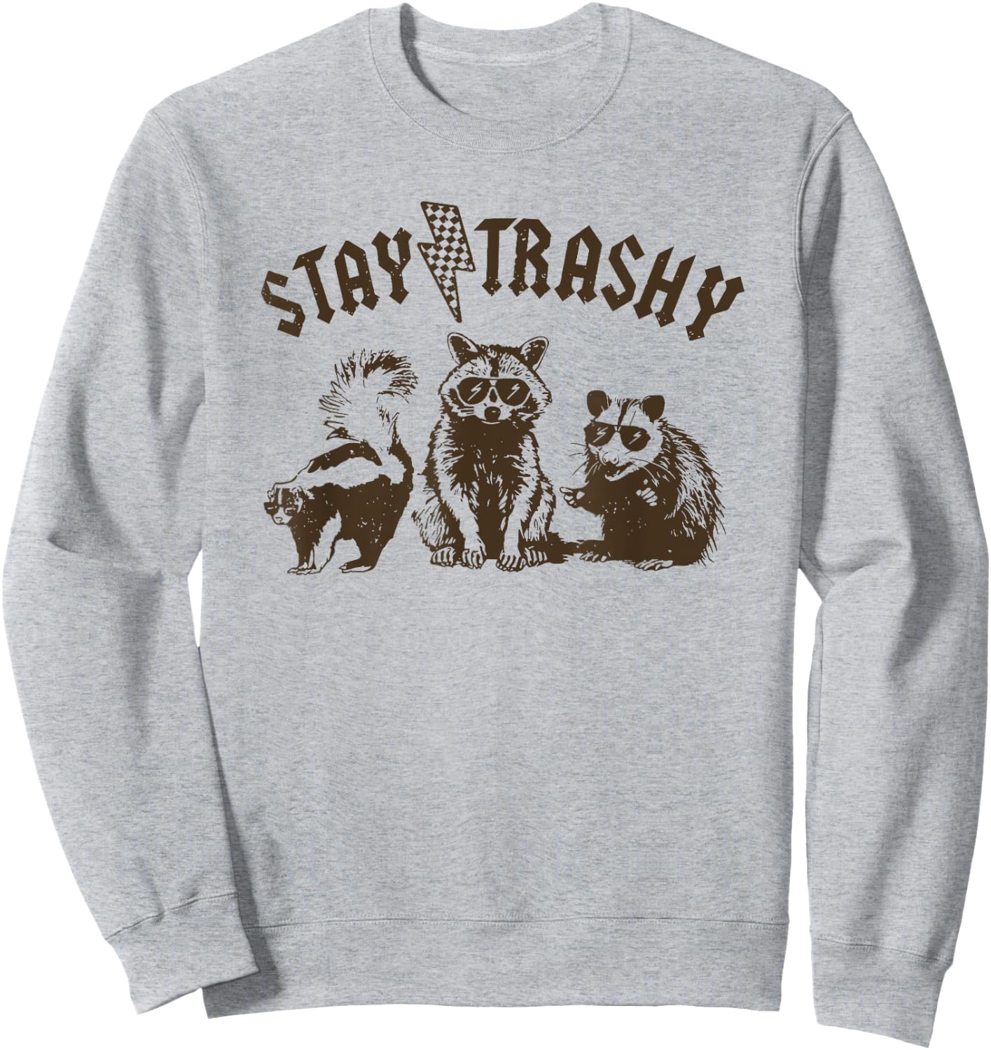 Stay Trashy Raccoon Sweatshirt - Sweatshirt | Ash
