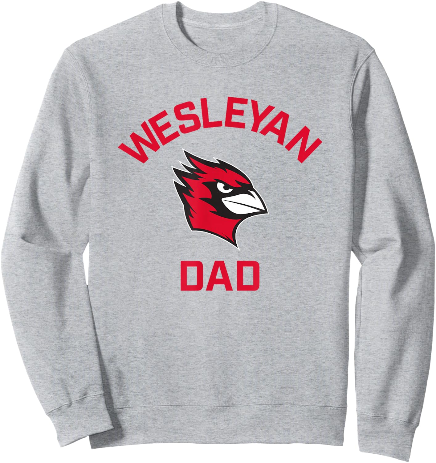 Wesleyan University Cardinals Arched Dad Sweatshirt - Sweatshirt | Ash