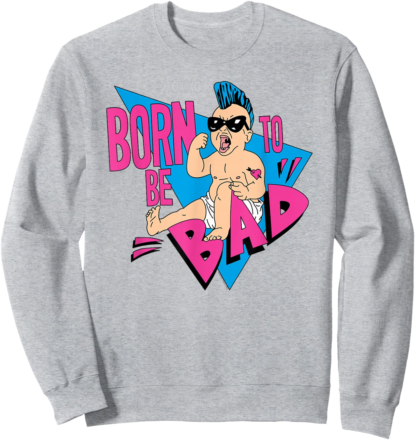 Ripple Junction Born to be Bad Mohawk Baby Sweatshirt - Sweatshirt | Ash