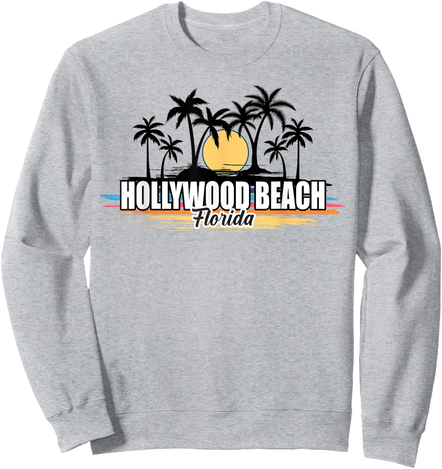 Hollywood Beach Florida Retro Surfing Beach Sweatshirt - Sweatshirt | Ash