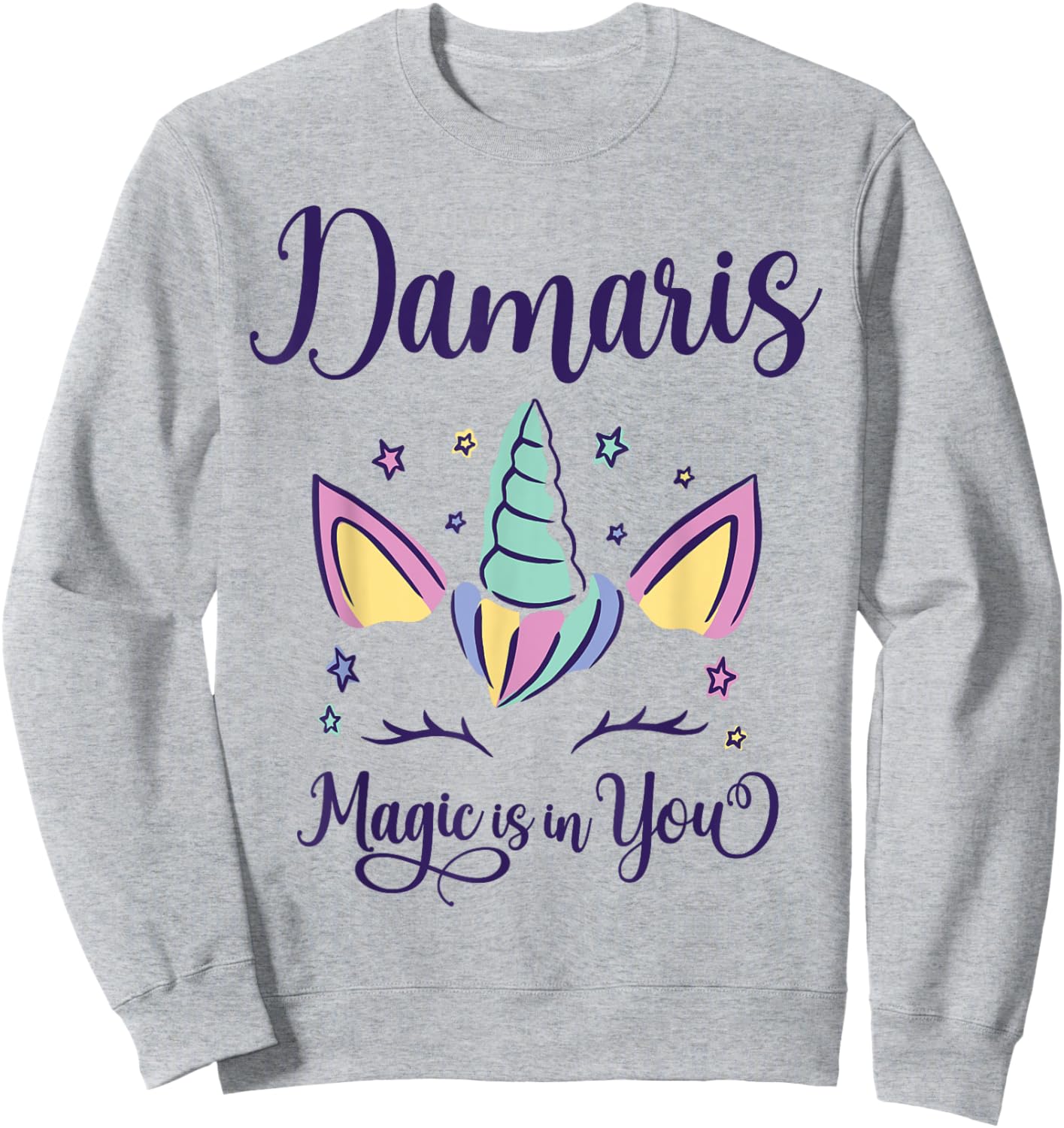First Name Damaris Personalized I Love Damaris Sweatshirt - Sweatshirt | Ash