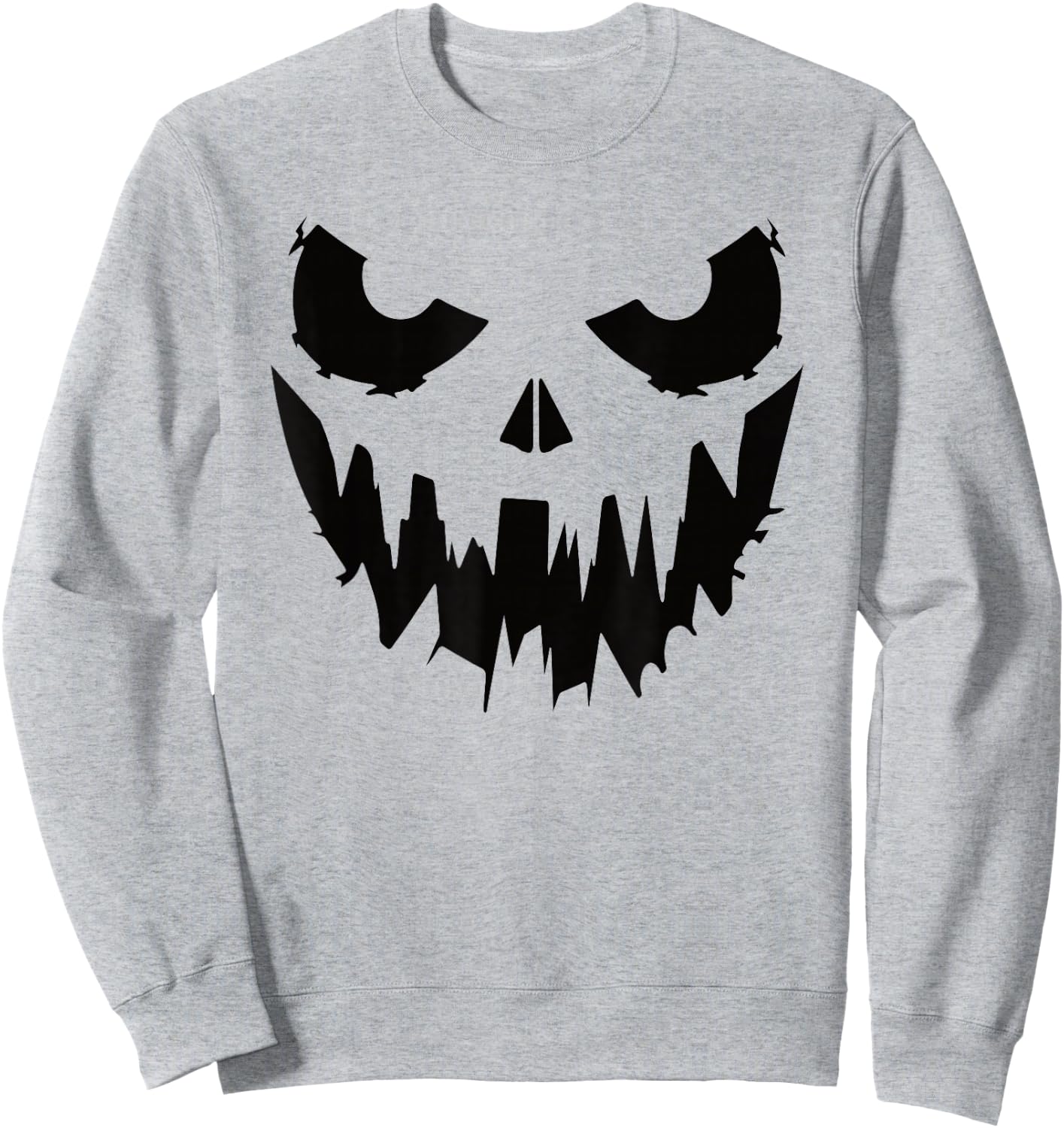 Scary Pumpkin Face Jack O Lantern Halloween Men Women Kids Sweatshirt - Sweatshirt | Ash