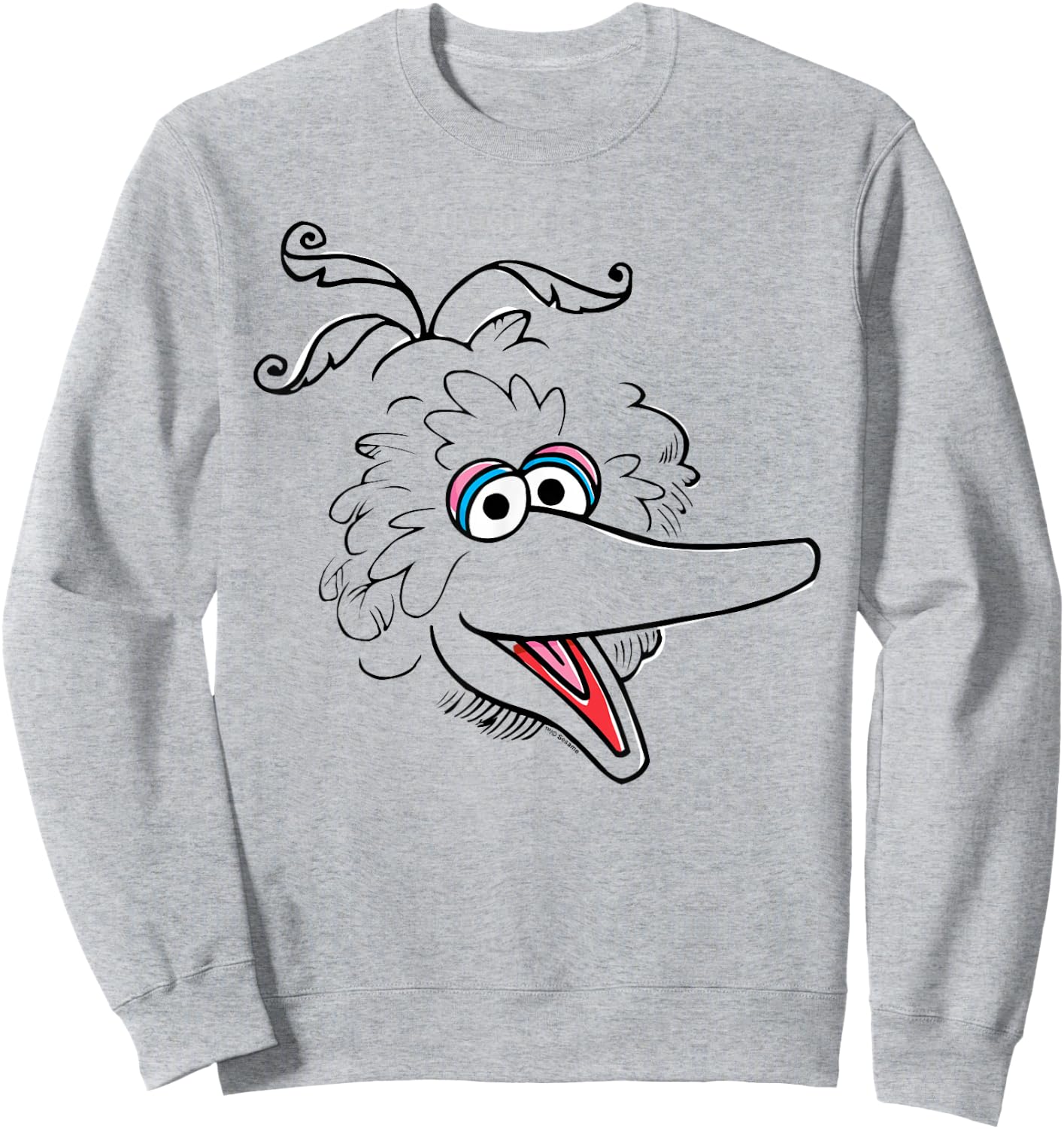 Sesame Street Big Bird Retro Sketch Face Halloween Costume Sweatshirt - Sweatshirt | Ash