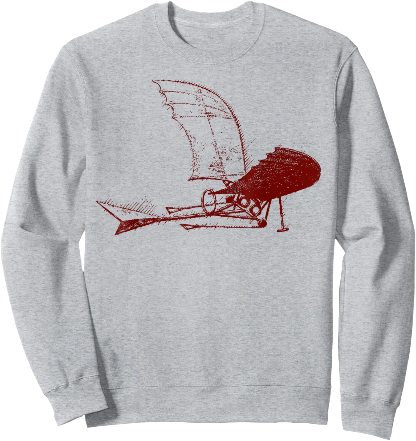 Leonardo da Vinci Airplane Glider Sweatshirt - Sweatshirt | Ash