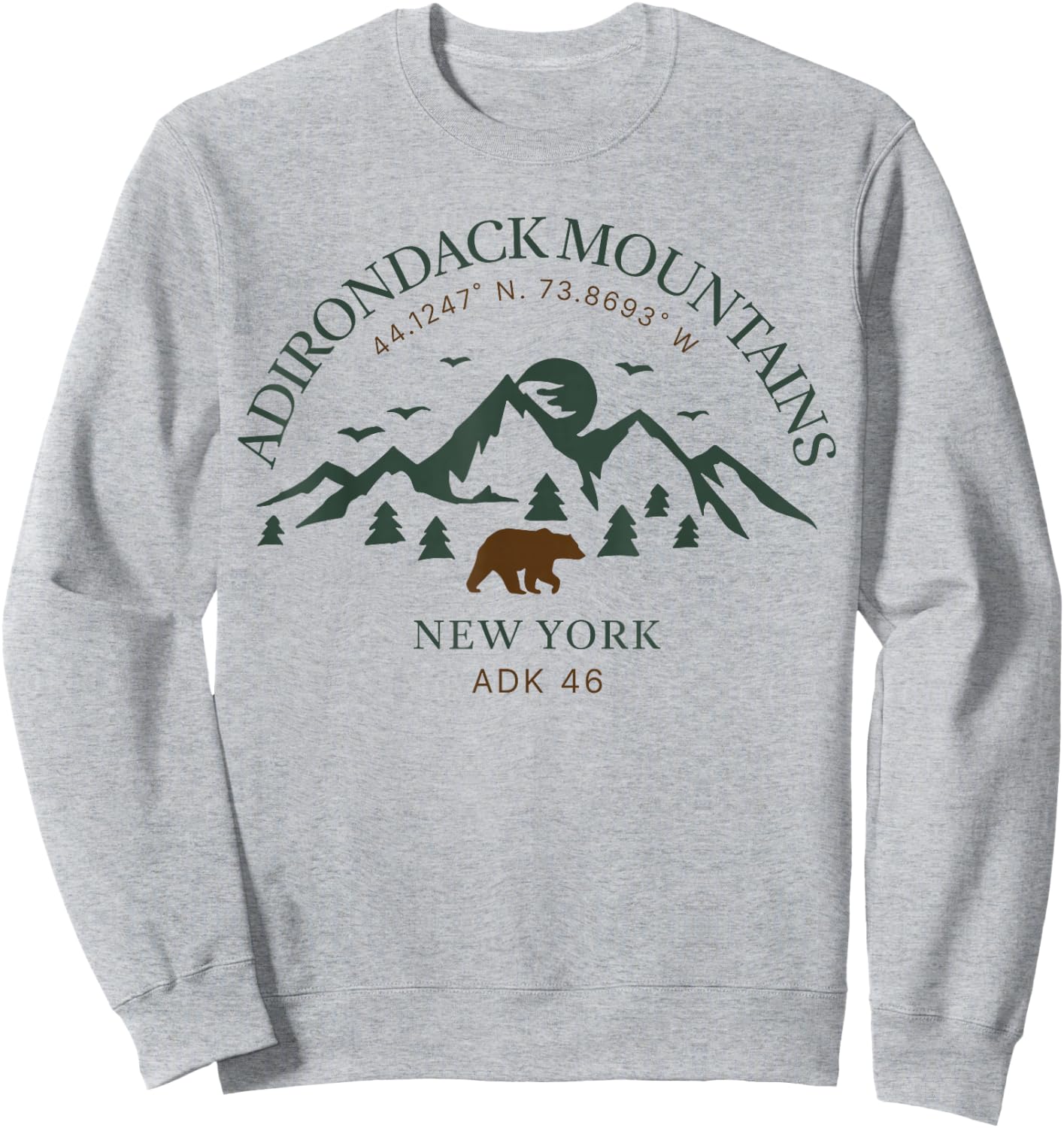 Adirondack Mountains Adk 46Er Sweatshirt - Sweatshirt | Ash