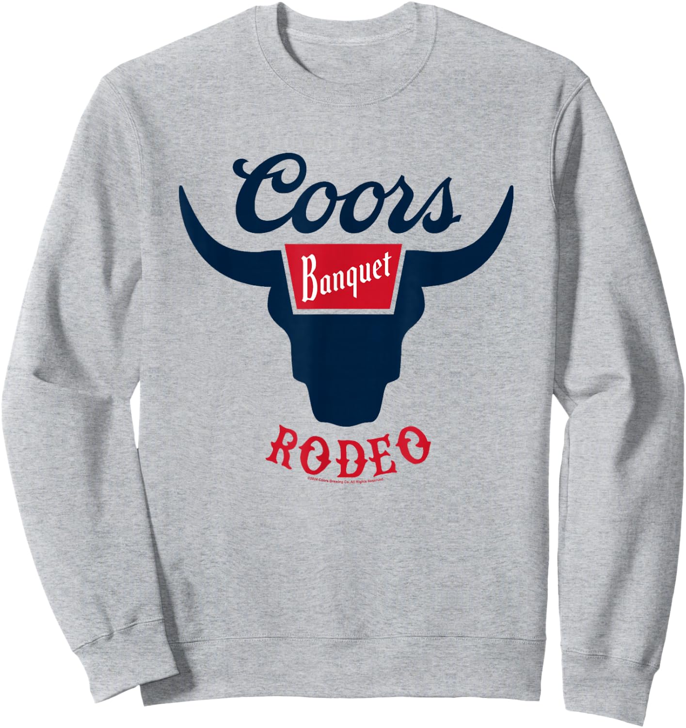 Coors Banquet Rodeo Bull Horns Classic Badge Sweatshirt - Sweatshirt | Ash