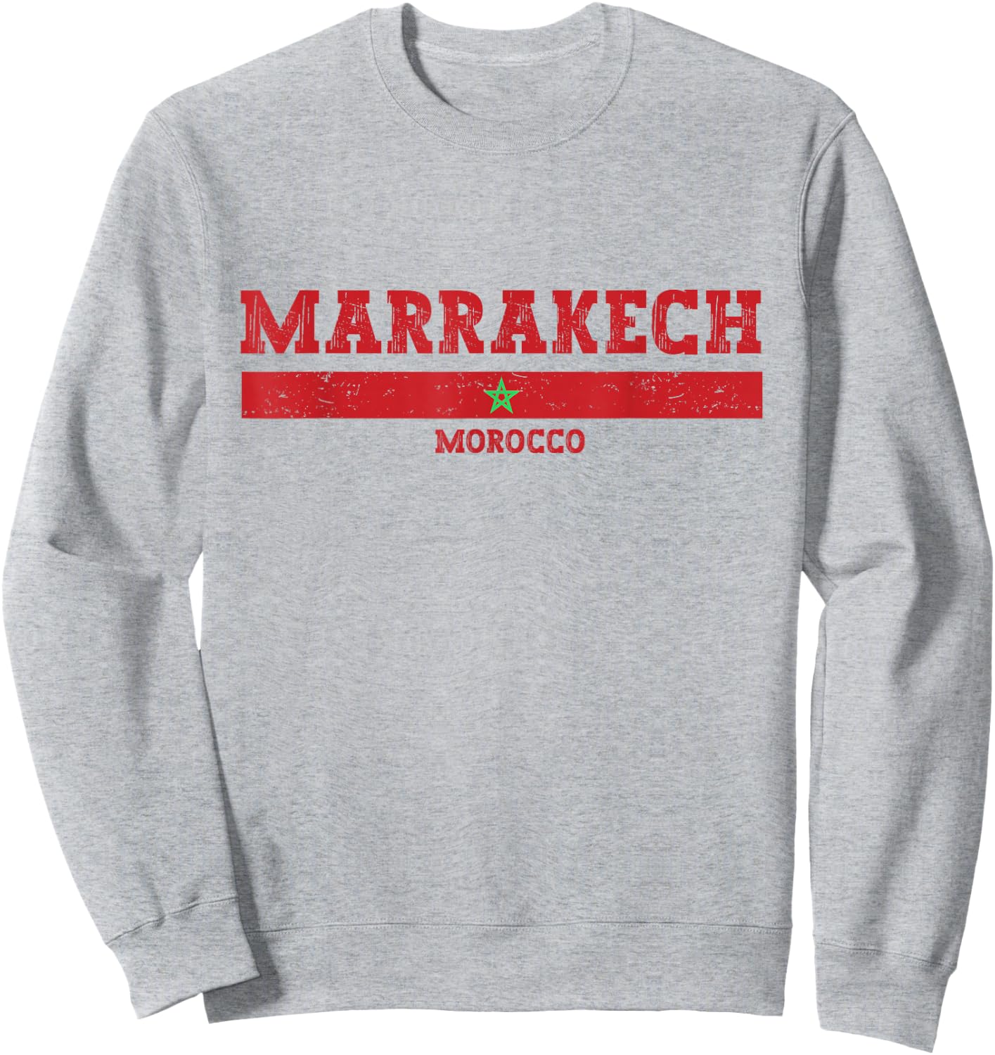 Vintage Marrakech Morocco shirt - Moroccan Flag Marrakech Sweatshirt - Sweatshirt | Ash