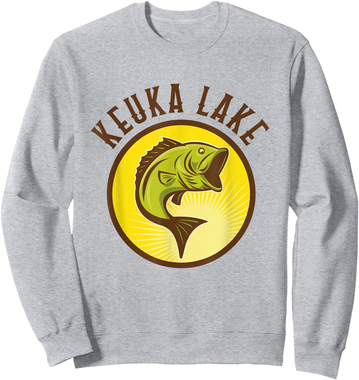 Keuka Lake Largemouth Bass Fishing Sweatshirt - Sweatshirt | Ash