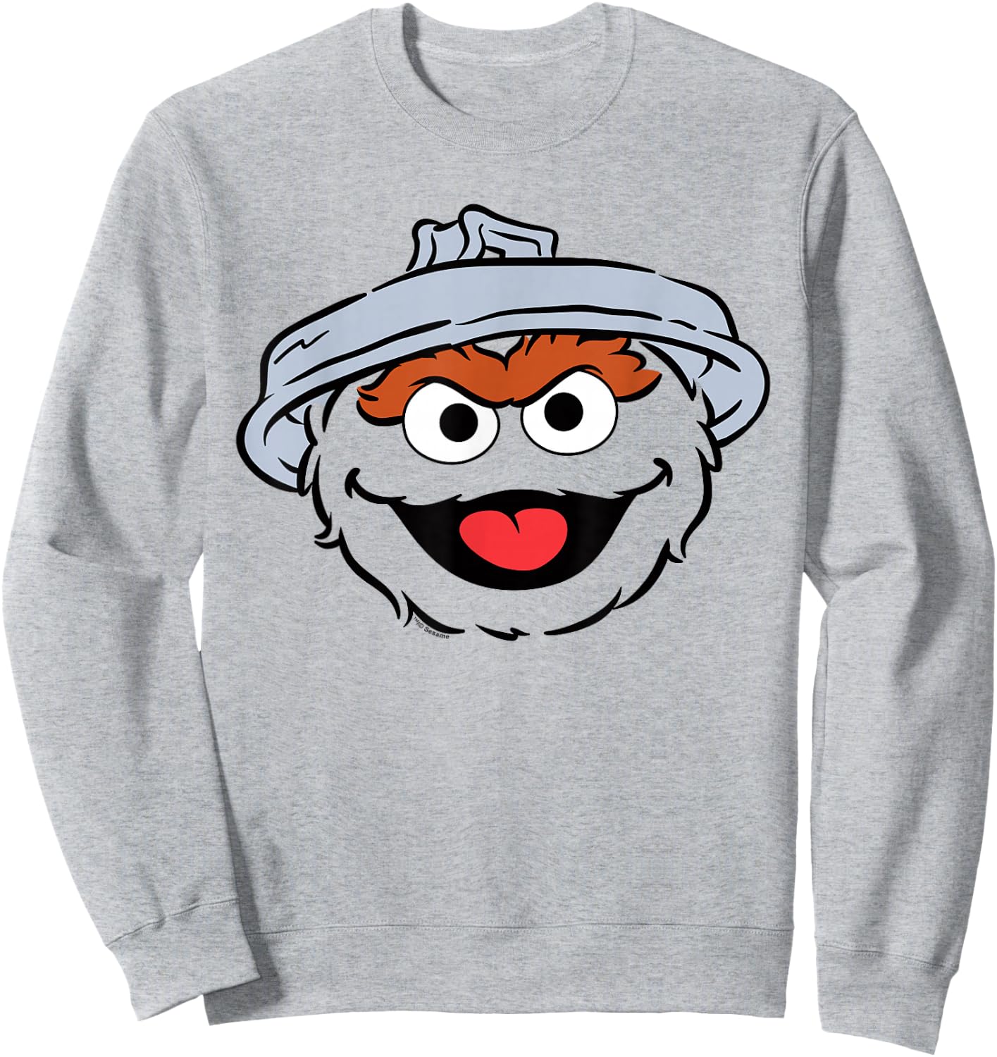 Sesame Street Oscar The Grouch Full Face Halloween Costume Sweatshirt - Sweatshirt | Ash