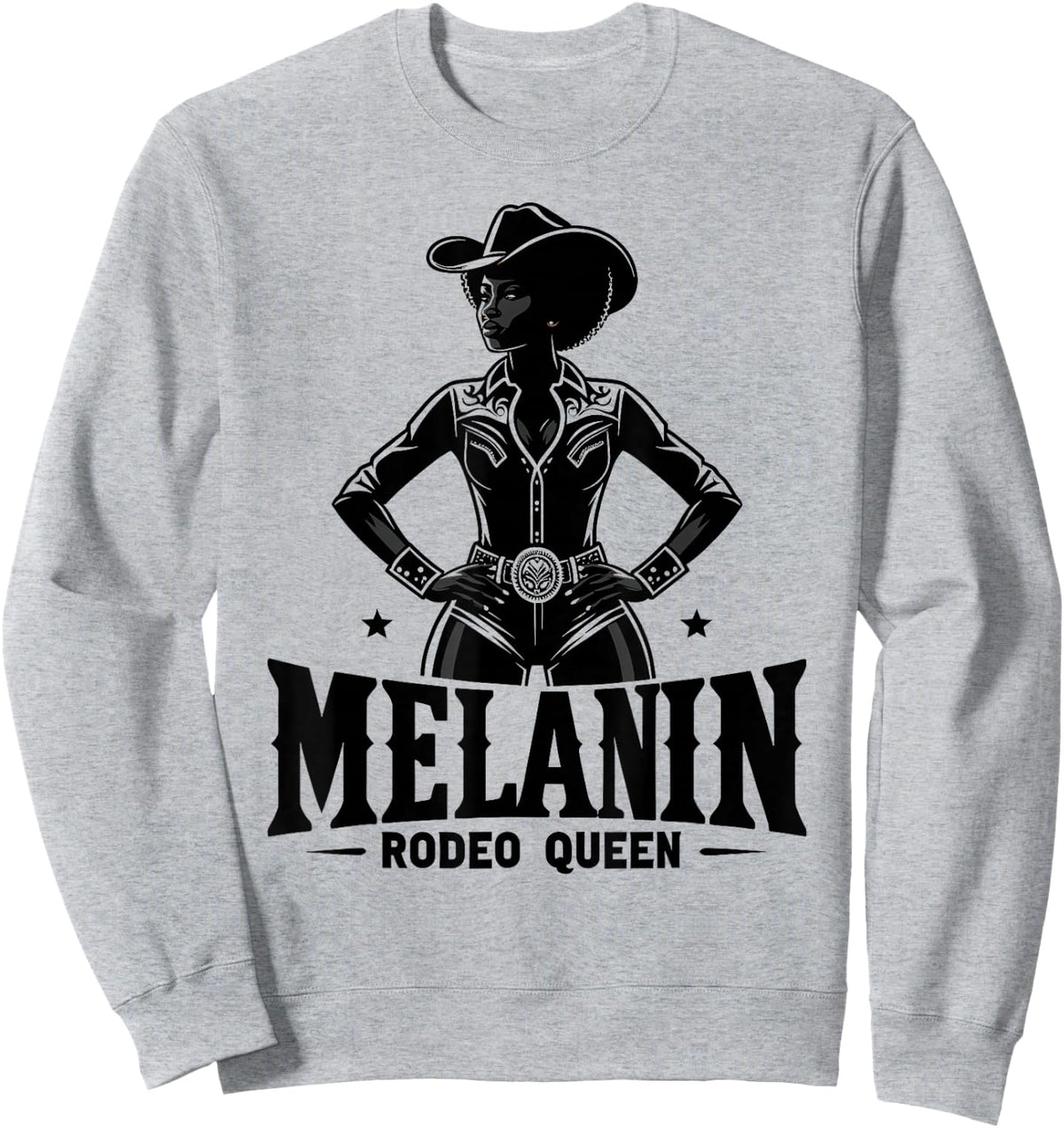 Melanin Rodeo Queen, Vintage African American Cowgirl Sweatshirt - Sweatshirt | Ash