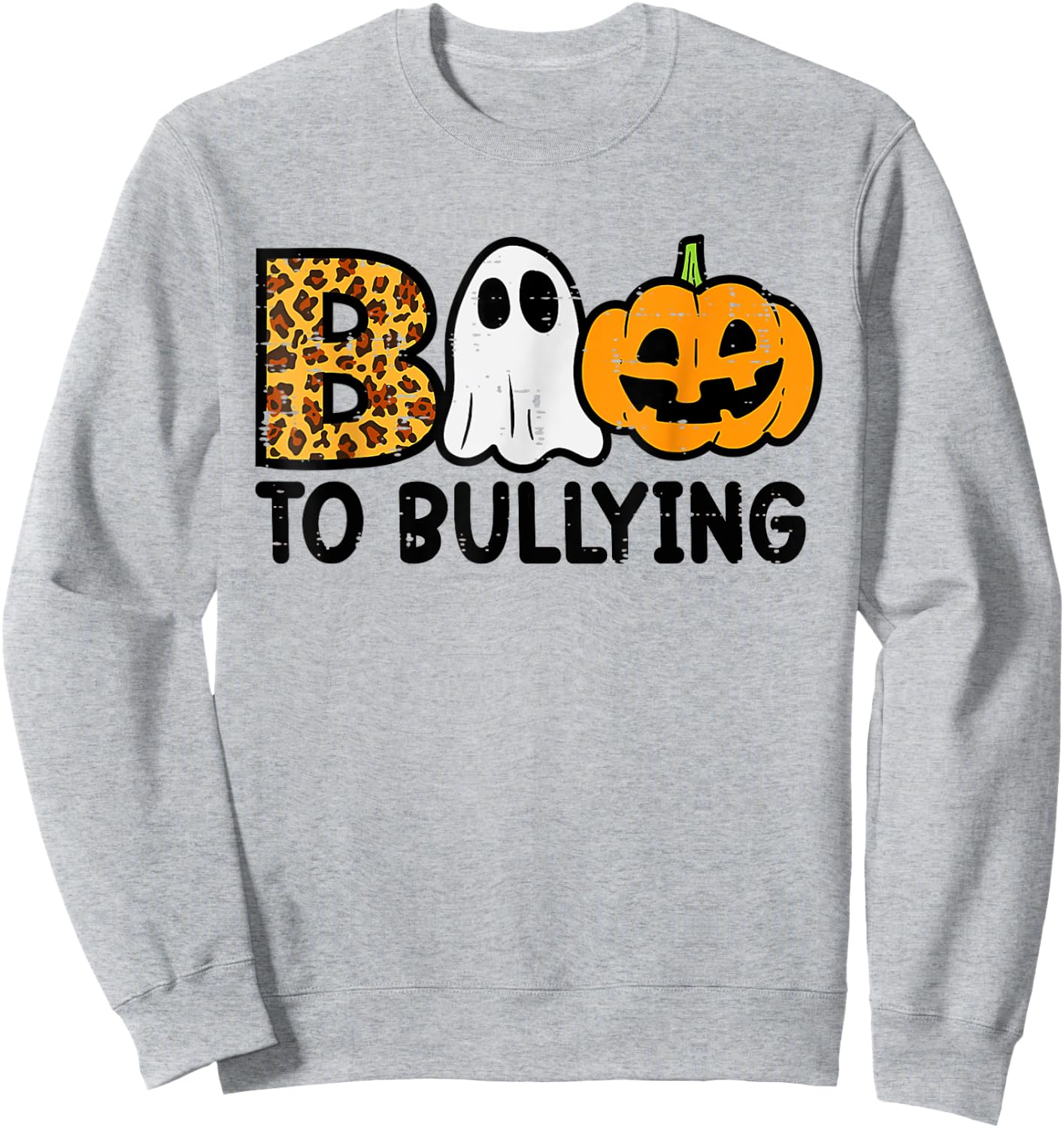 Boo to Bullying Halloween Ghost Anti Bully Unity Day Orange Sweatshirt - Sweatshirt | Ash