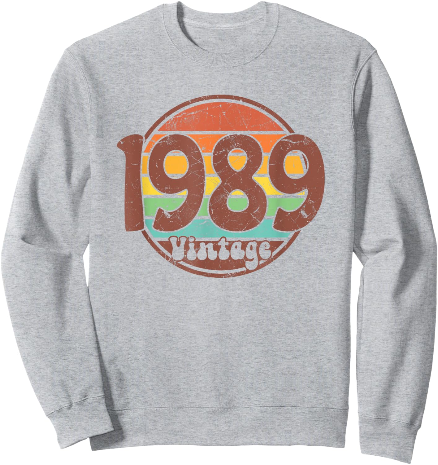 Born In 1989 Birthday, Simple Vintage Born In 1989 Birthday Sweatshirt - Sweatshirt | Ash