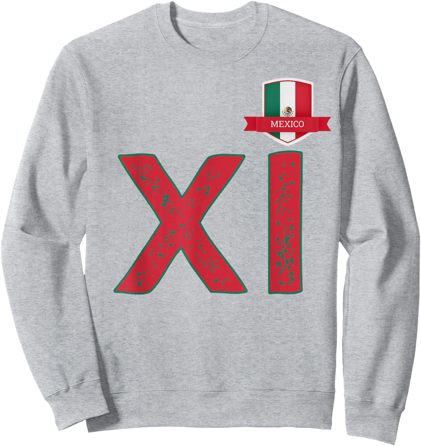 Mexico Human-Flag X and I Mexican México Sweatshirt - Sweatshirt | Ash