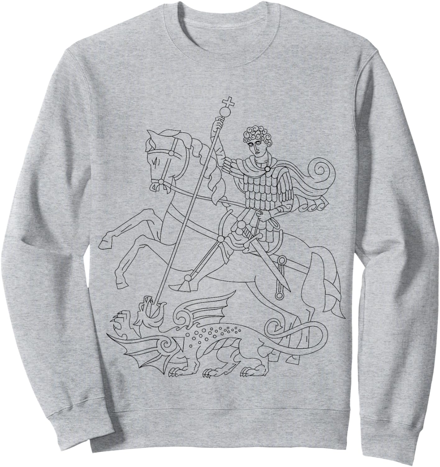 St. George and the Dragon Soldier Saint Crusades Sweatshirt - Sweatshirt | Ash