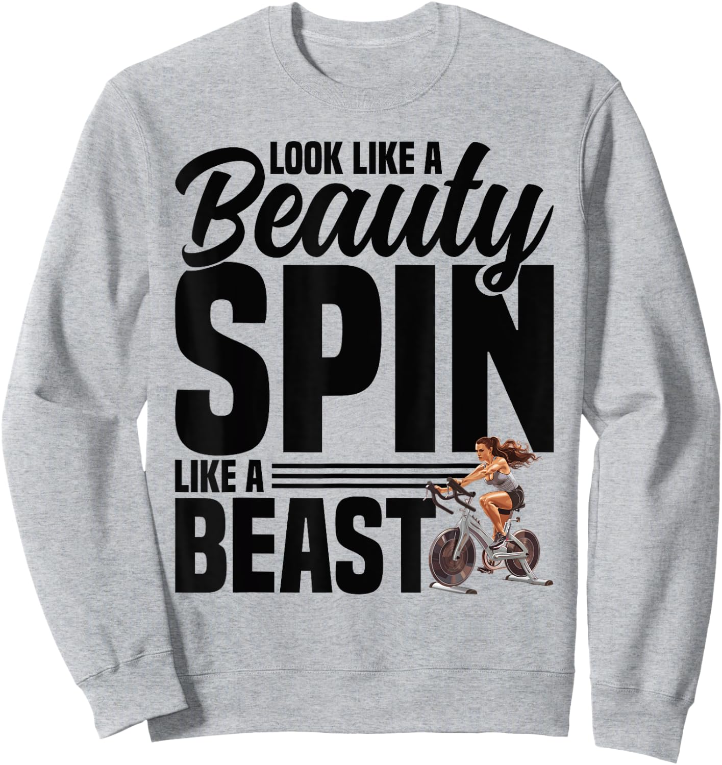 Indoor Cycling Workout Spin Instructor Spinning Spin Class Sweatshirt - Sweatshirt | Ash