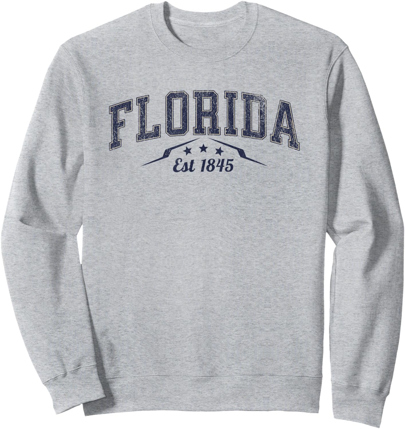 Retro State of Florida Est 1845 Varsity Style Florida Sweatshirt - Sweatshirt | Ash