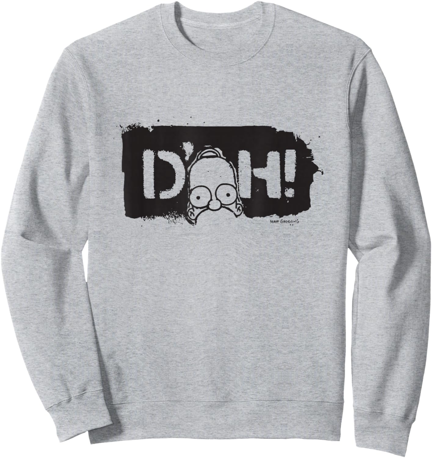 The Simpsons Homer Iconic Phrase D'OH Graffiti Big Logo Sweatshirt - Sweatshirt | Ash