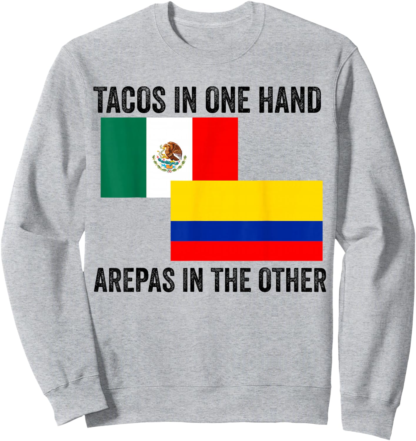 Half Colombian Half Mexican Flag 1/2 Heritage Pride Sweatshirt - Sweatshirt | Ash
