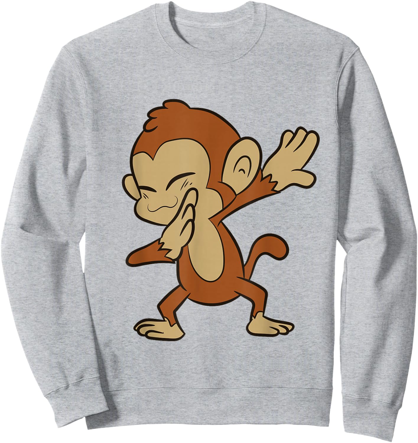 Monkey Animal Ape Funny Dabbing Monkey Sweatshirt - Sweatshirt | Ash