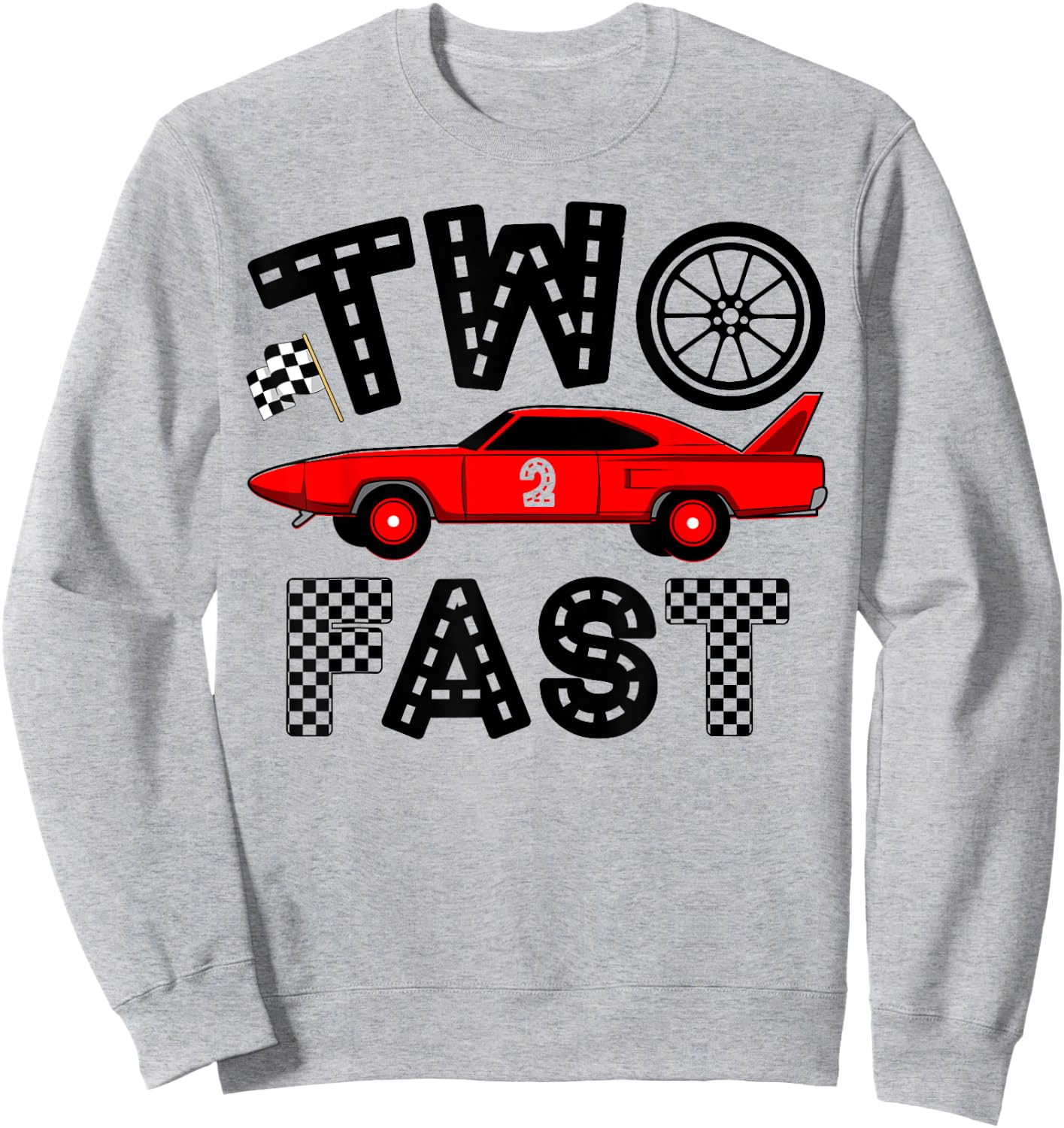 Two Fast 2 Curious Birthday 2 Years Old B-day Funny Sweatshirt - Sweatshirt | Ash