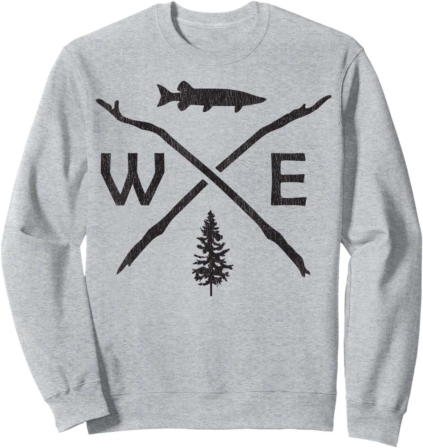 Musky Fishing - Muskie Compass Outdoor Fisherman Gift Sweatshirt - Sweatshirt | Ash