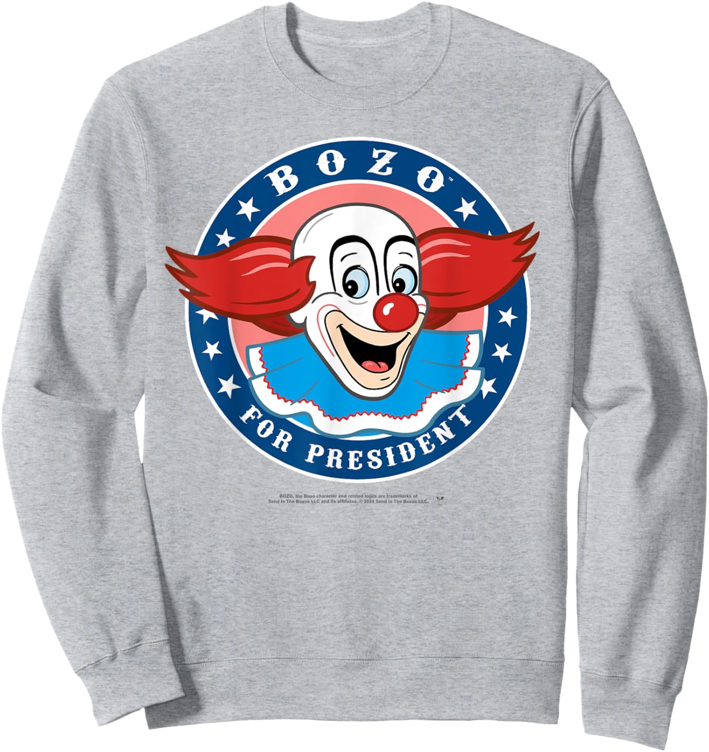 Bozo the Clown - Vintage Bozo For President Sweatshirt - Sweatshirt | Ash
