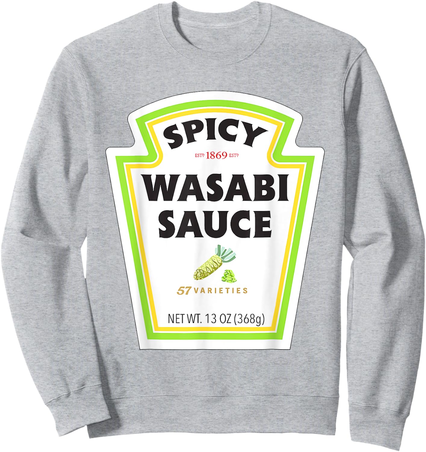 Spicy Wasabi Sauce Halloween Costume Matching Couples Group Sweatshirt - Sweatshirt | Ash