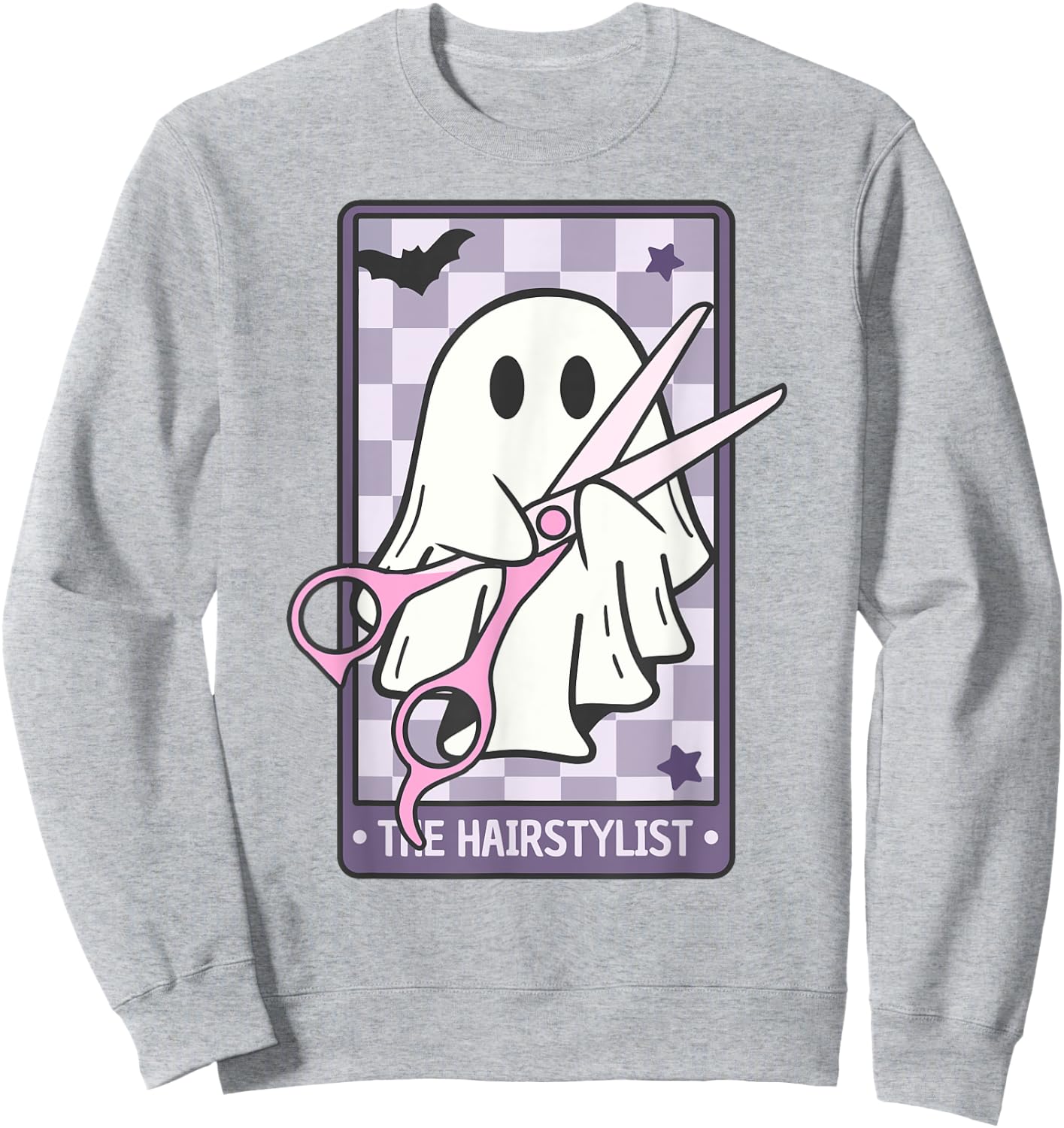 The Hairstylist Tarort Cute Cosmetologist Ghost Halloween Sweatshirt - Sweatshirt | Ash