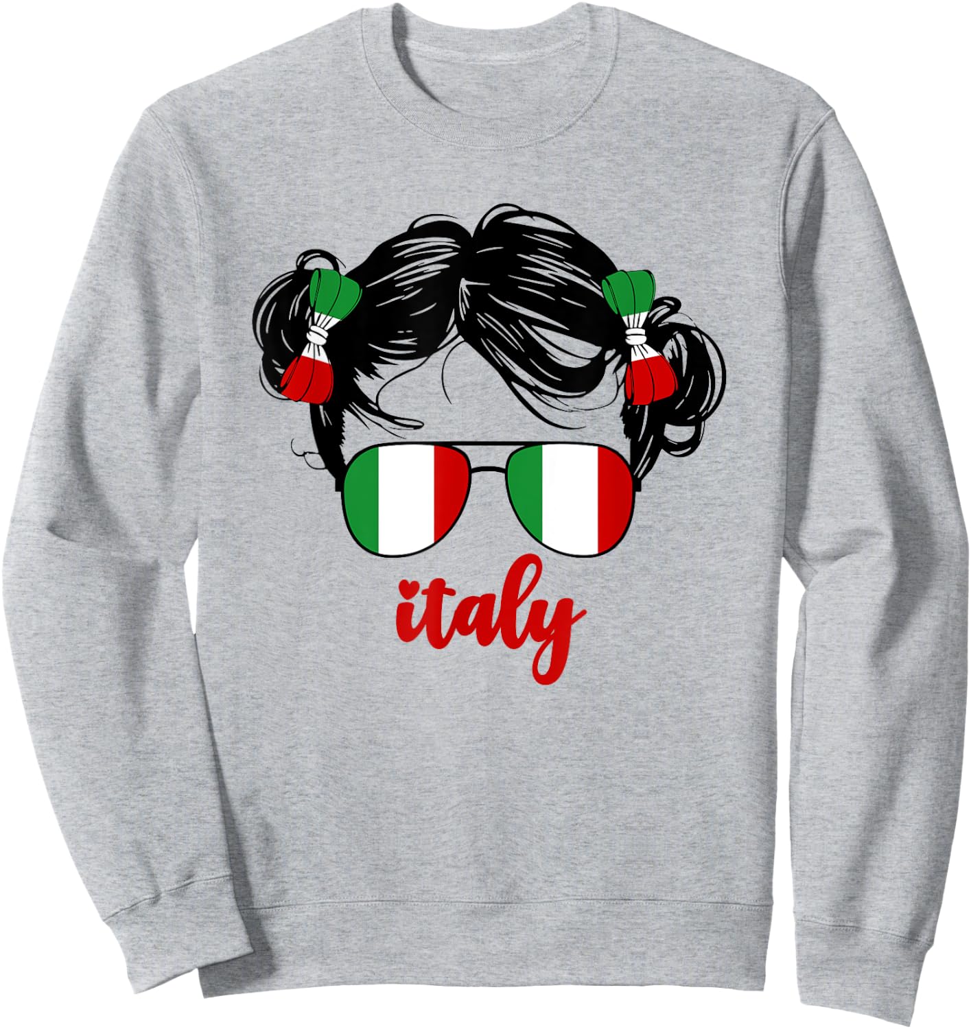 Cute Italian Girl For Kids Pride Italia Italy Flag Girls Sweatshirt - Sweatshirt | Ash