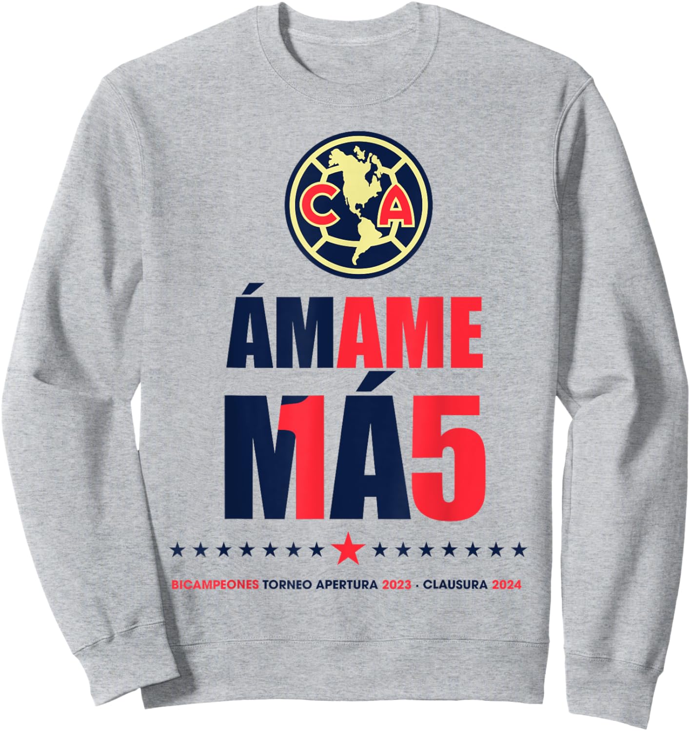 Club America Bicampeon Torneo Apertura 2023 - Clausura 2024 Sweatshirt - Sweatshirt | Ash