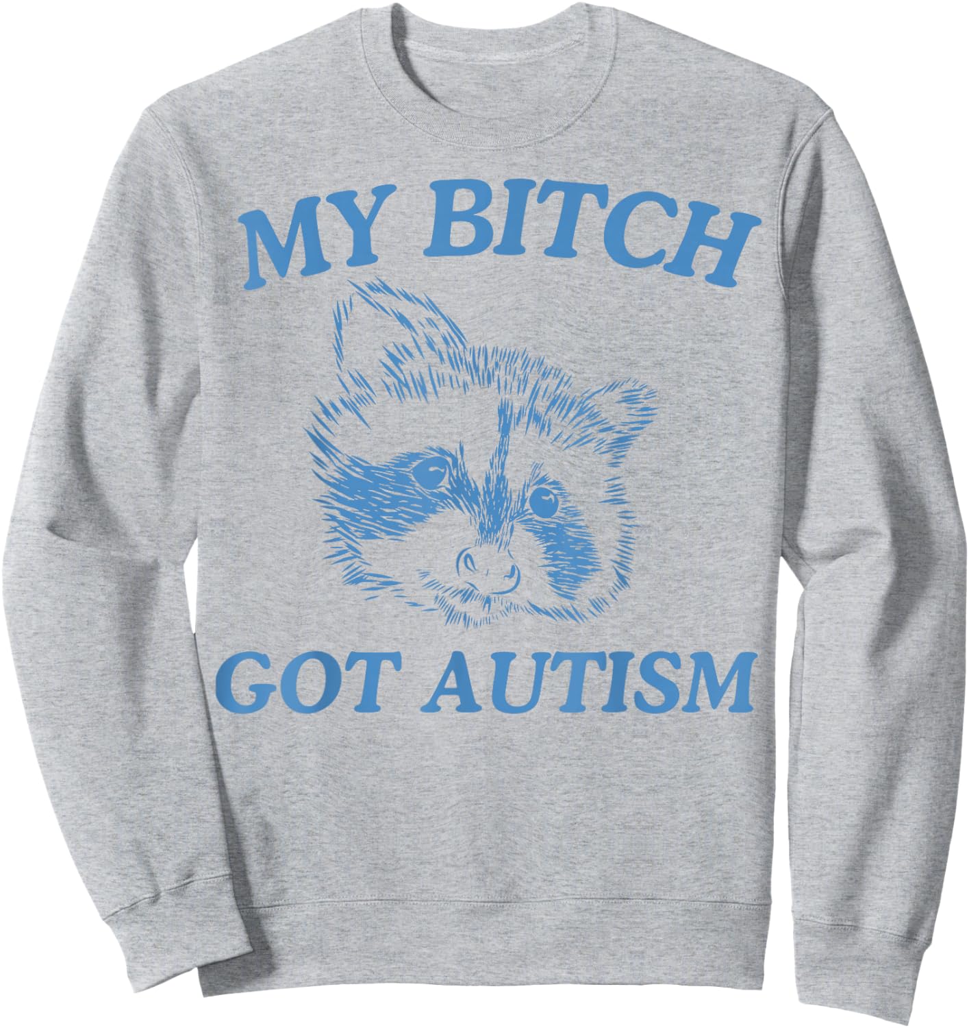 My Bitch Got Autism Funny Saying Meme Sweatshirt - Sweatshirt | Ash