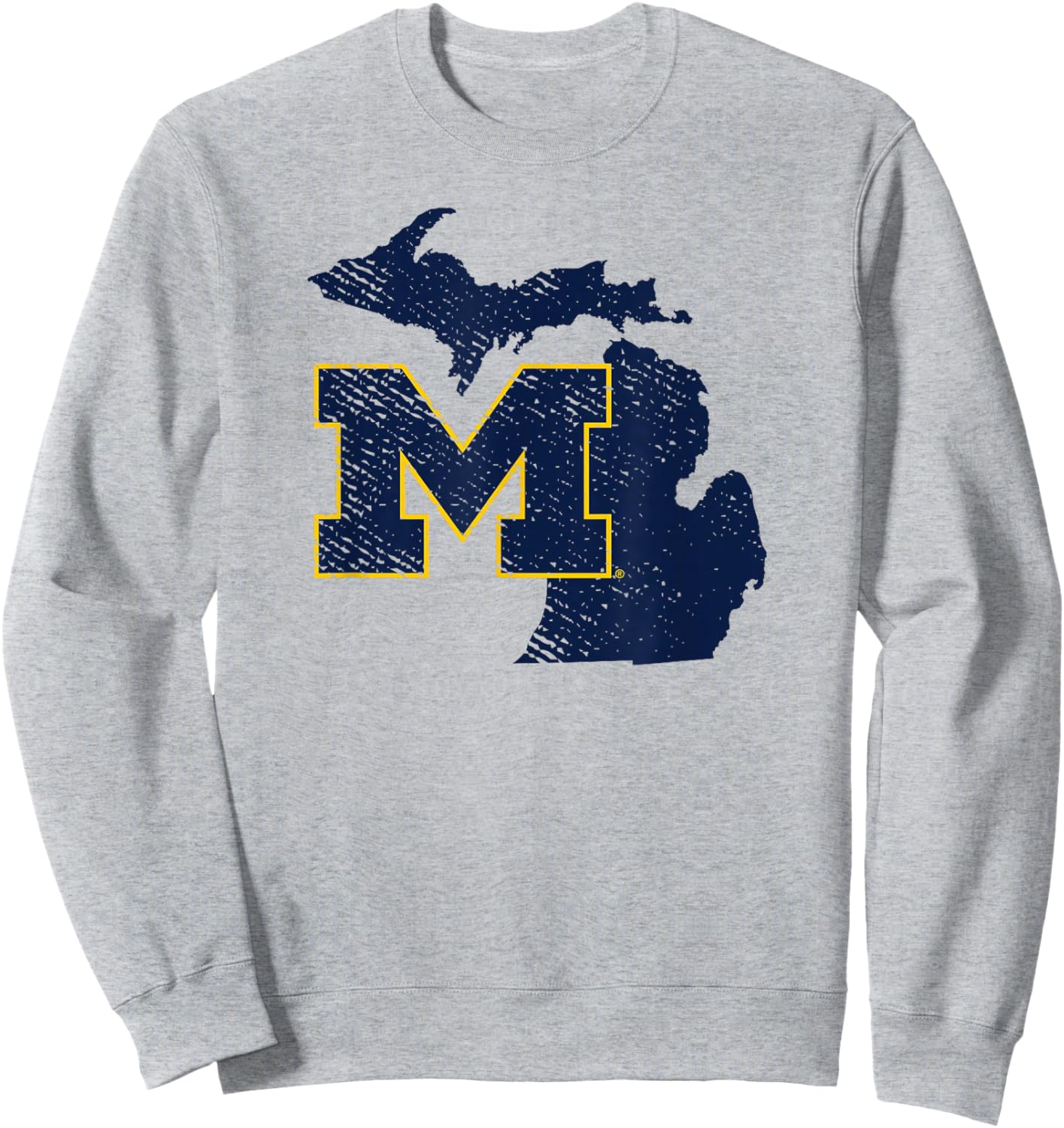 University of Michigan Wolverines U of M State Shape Sweatshirt - Sweatshirt | Ash