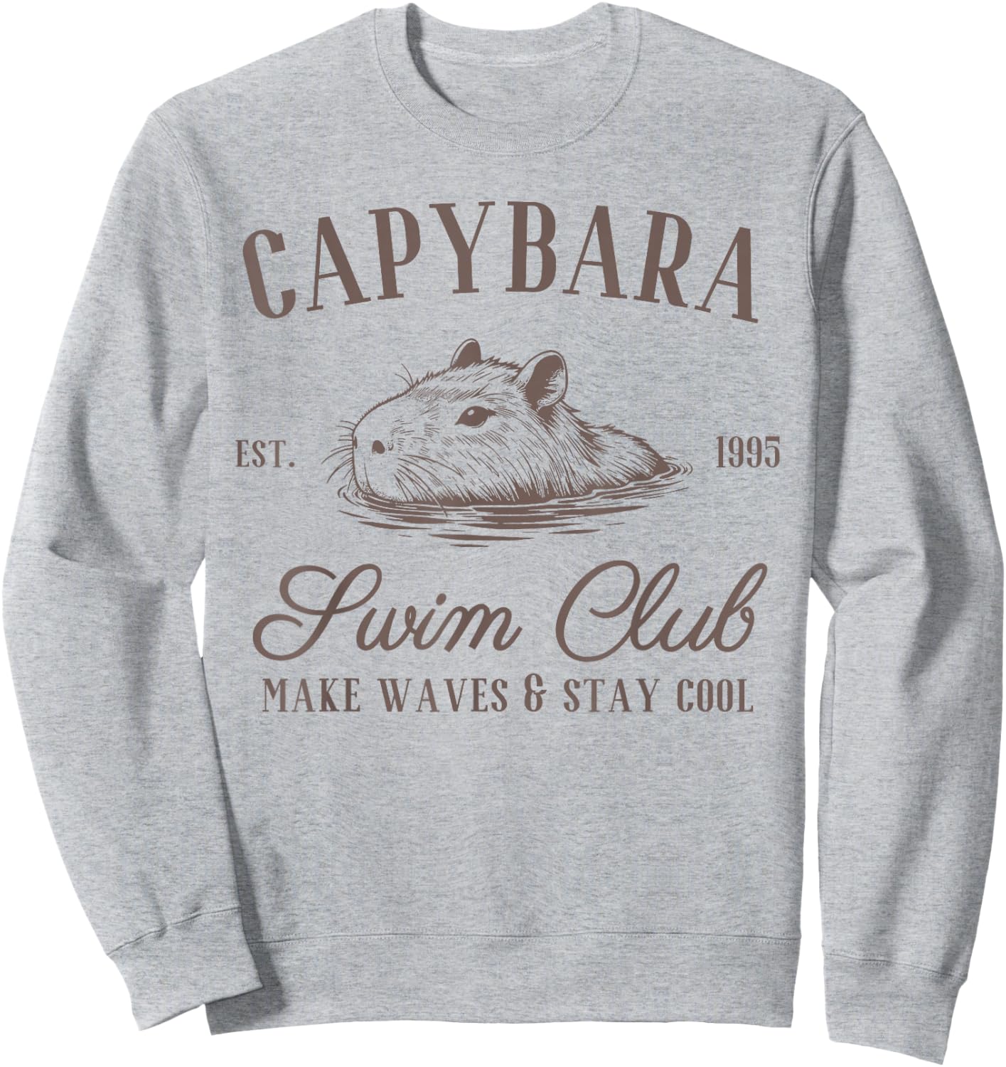 Capybara Swim Club Awesome Capybara, Funny Capybara Meme Sweatshirt - Sweatshirt | Ash