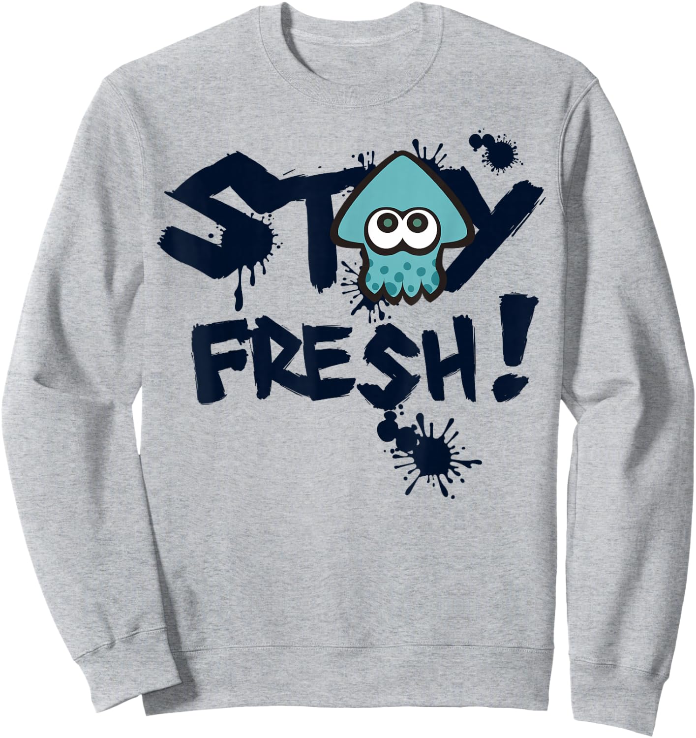 Nintendo Splatoon Stay Fresh Squid Ink Graphic Sweatshirt - Sweatshirt | Ash
