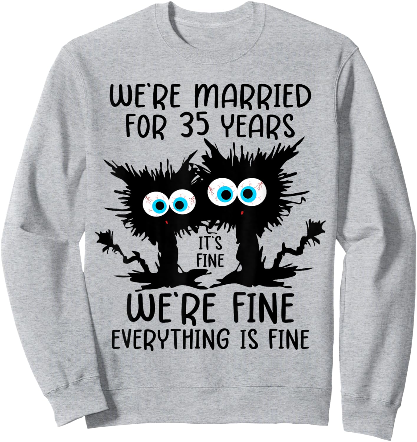 Coral Wedding We're Married For 35 Years Sweatshirt - Sweatshirt | Ash
