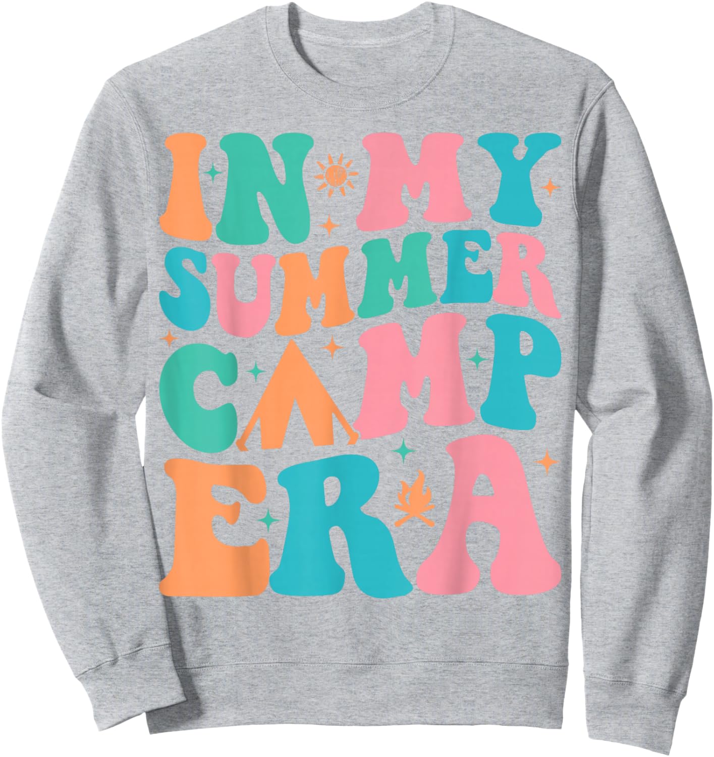 Groovy In My Summer Camp Era Camping Sweatshirt - Sweatshirt | Ash