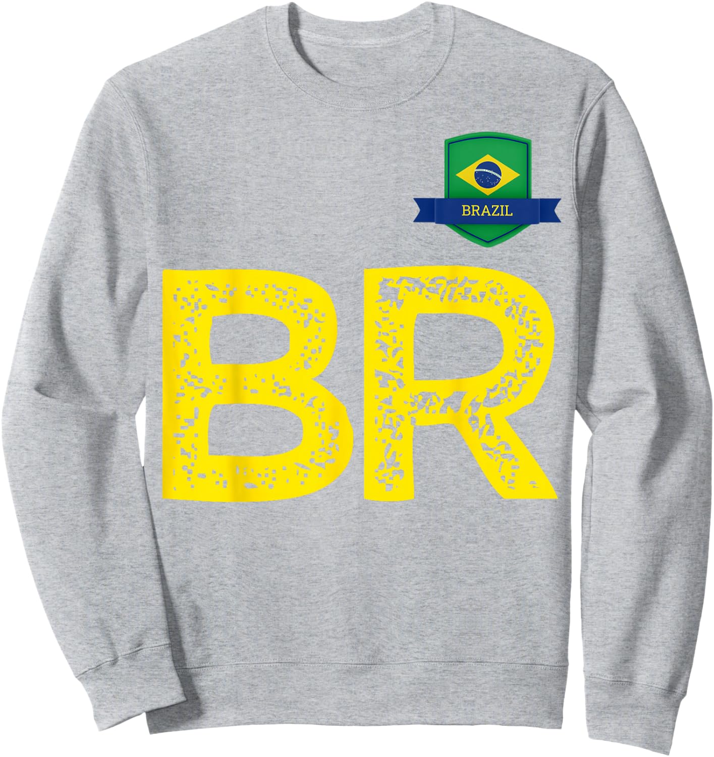 Brazil Human Flag Letter B and Letter R Brazil Sweatshirt - Sweatshirt | Ash