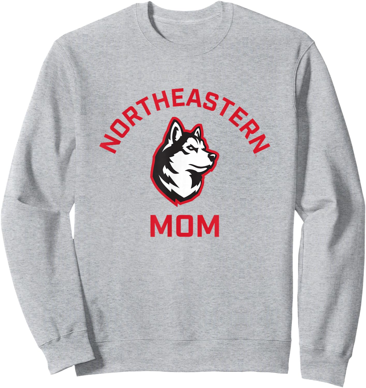 Campus Lab Northeastern University NEU Huskies Arched Mom - Grey, -Adults, Short Sleeve, , Small Sweatshirt - Sweatshirt | Ash