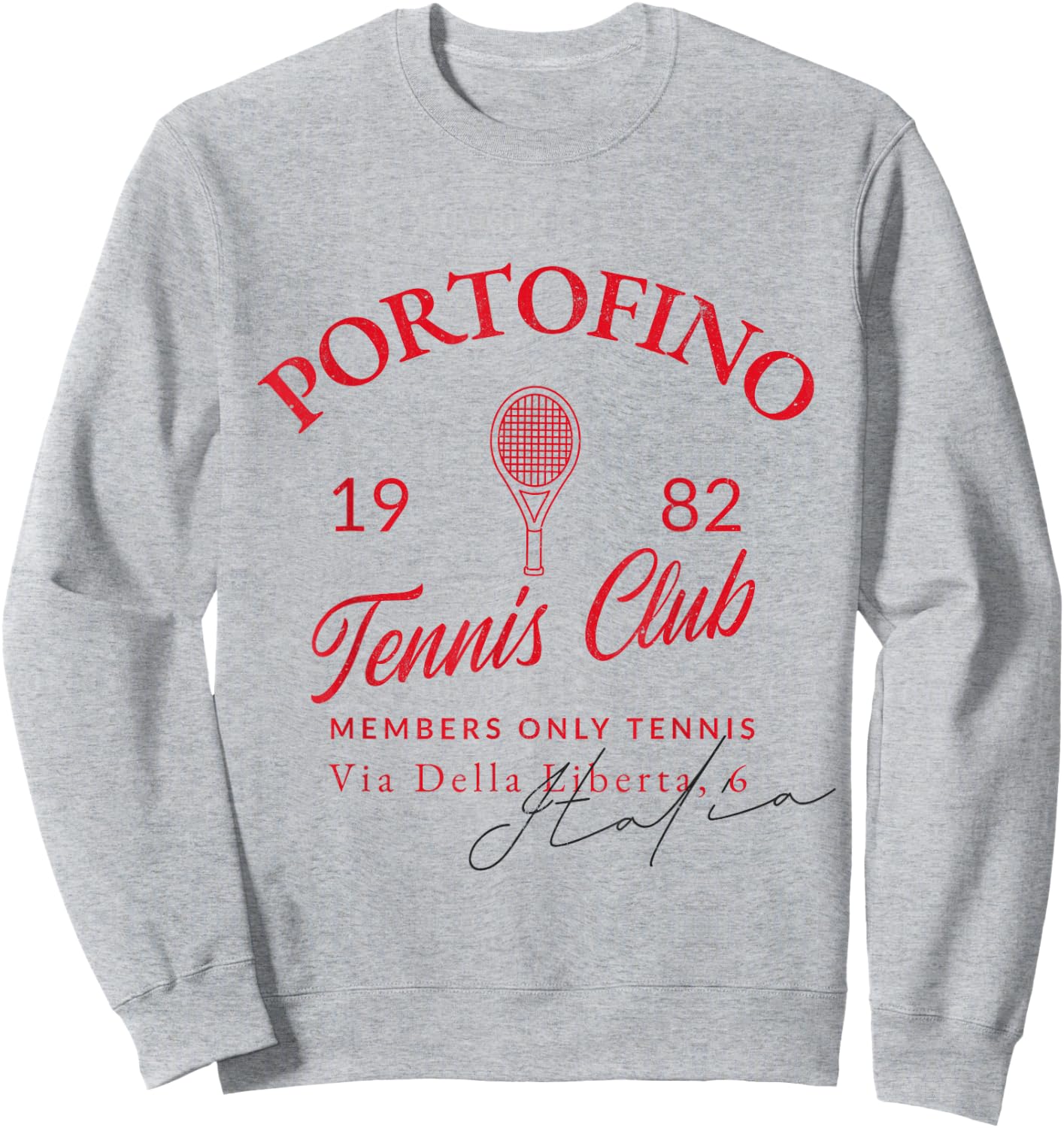 Portofino Tennis Club Italy Vintage Sport Aesthetic Sweatshirt - Sweatshirt | Ash