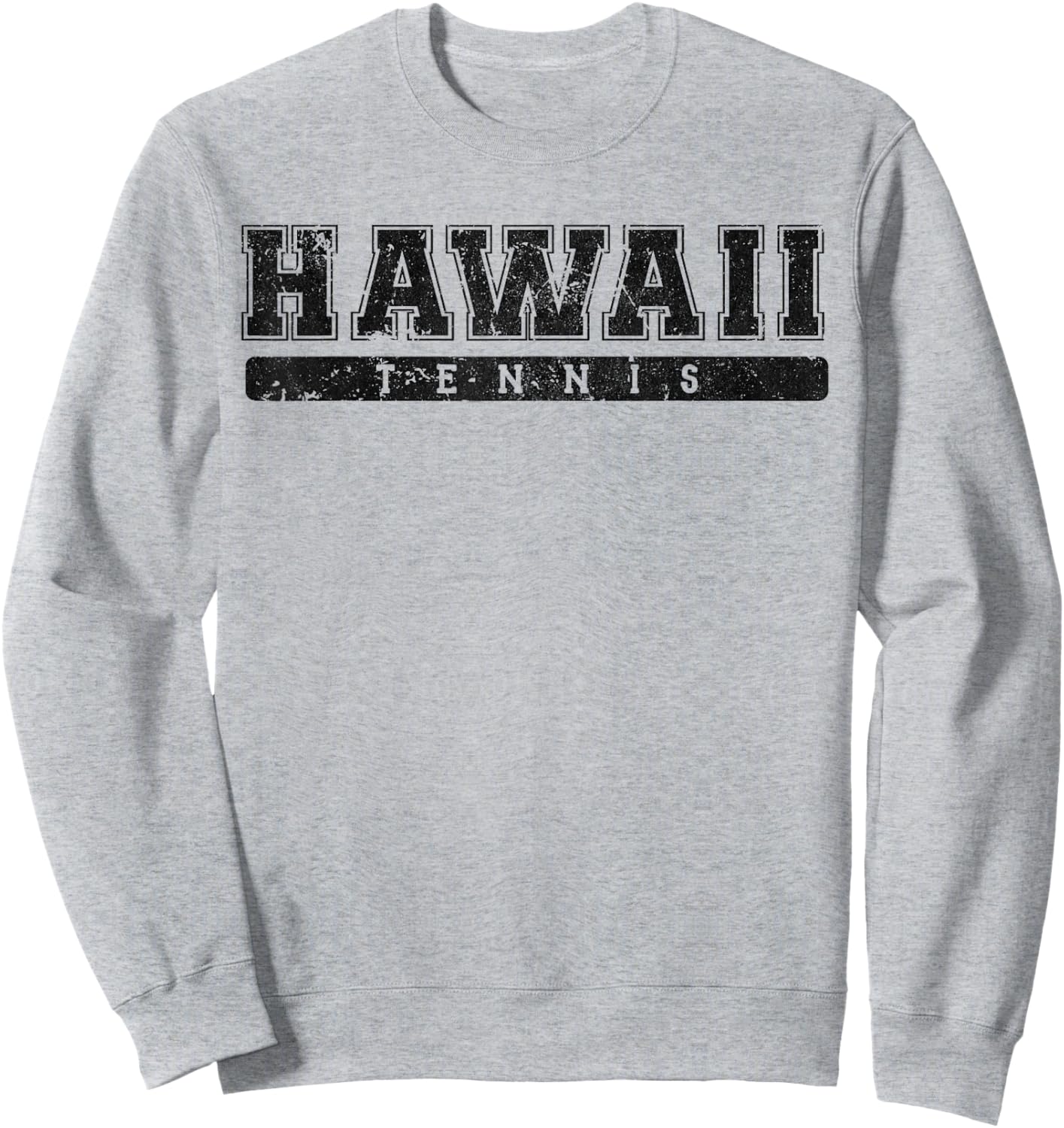 Hawaii Tennis Black Vintage Text Sweatshirt - Sweatshirt | Ash