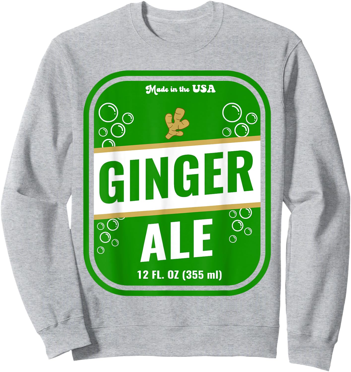 Halloween Costume Ginger Ale Unique Costume Idea Sweatshirt - Sweatshirt | Ash