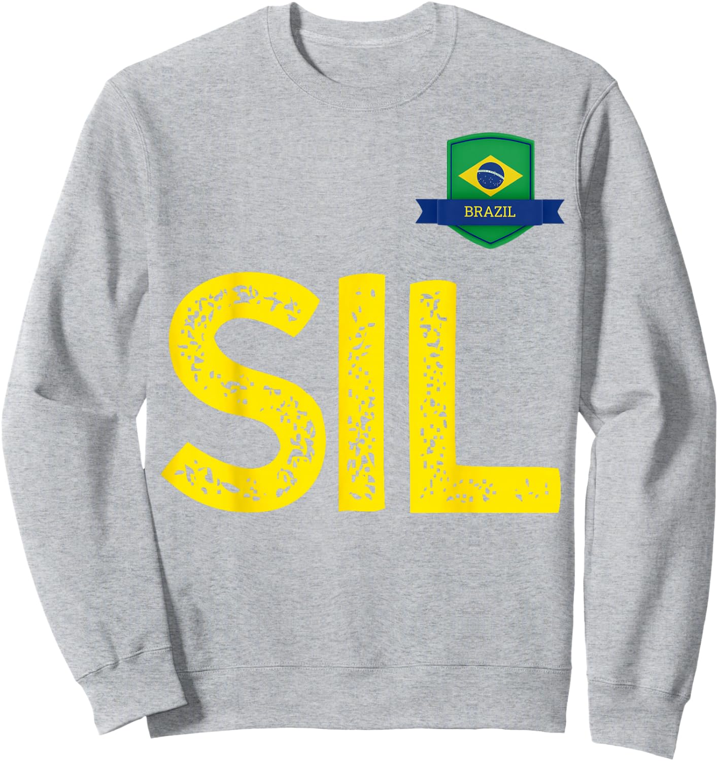 Brazil Human-Flag Letter S and letter I and L Brazil Brasil Sweatshirt - Sweatshirt | Ash