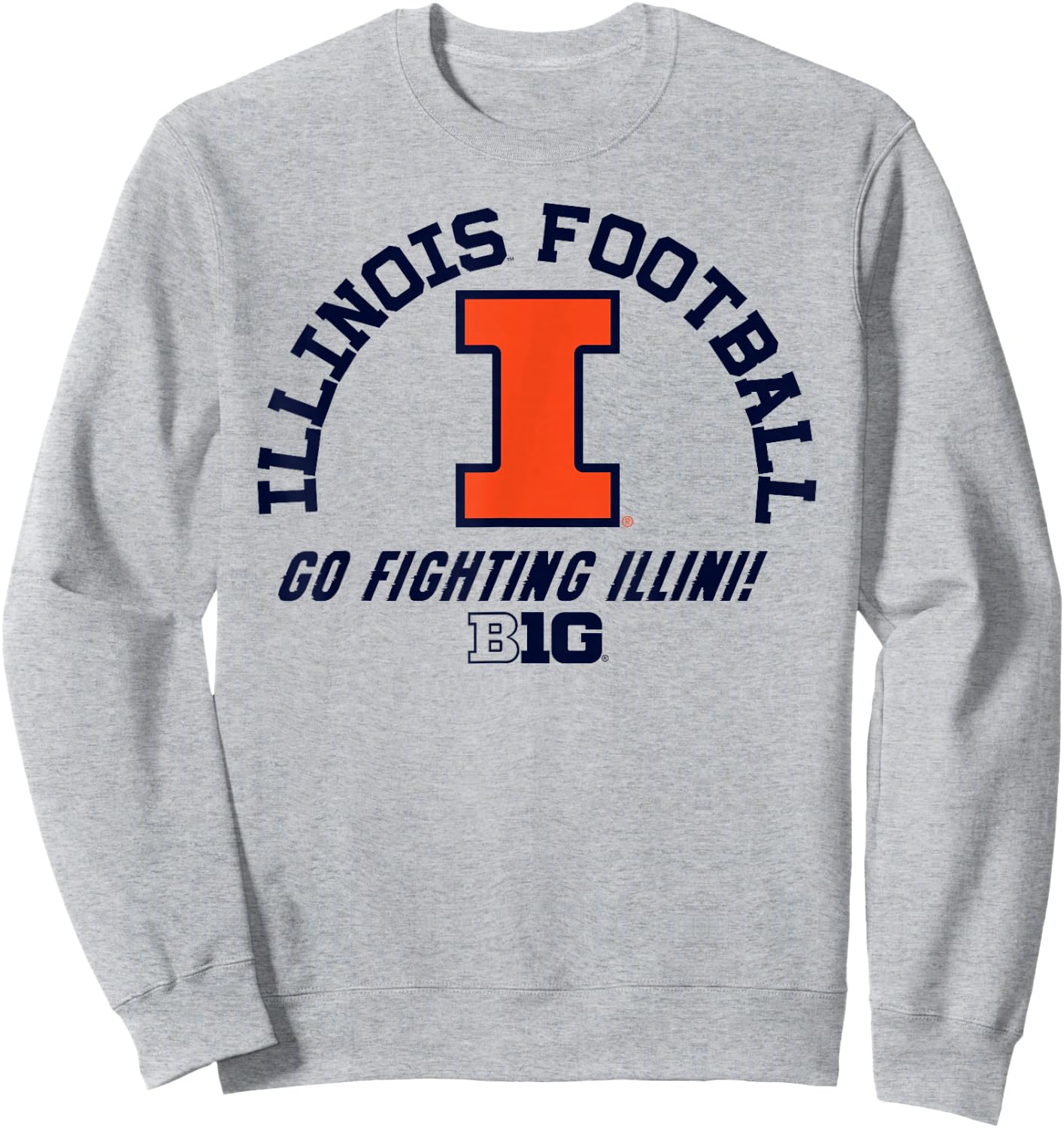 Illinois Fighting Illini Big 10 Football Officially Licensed Sweatshirt - Sweatshirt | Ash