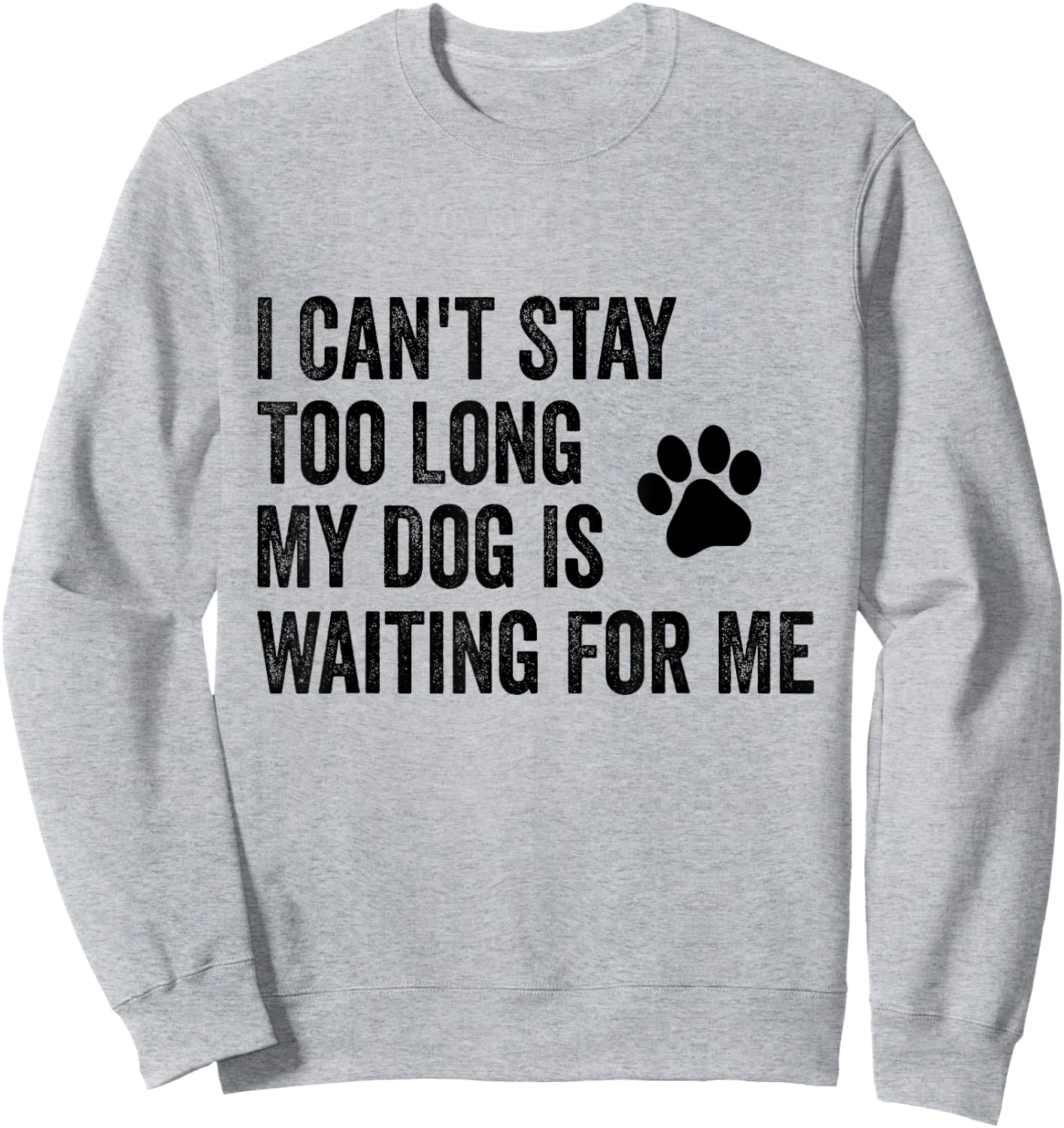 I Can't Stay Too Long My Dog Is Waiting For Me Funny Dog Sweatshirt - Sweatshirt | Ash