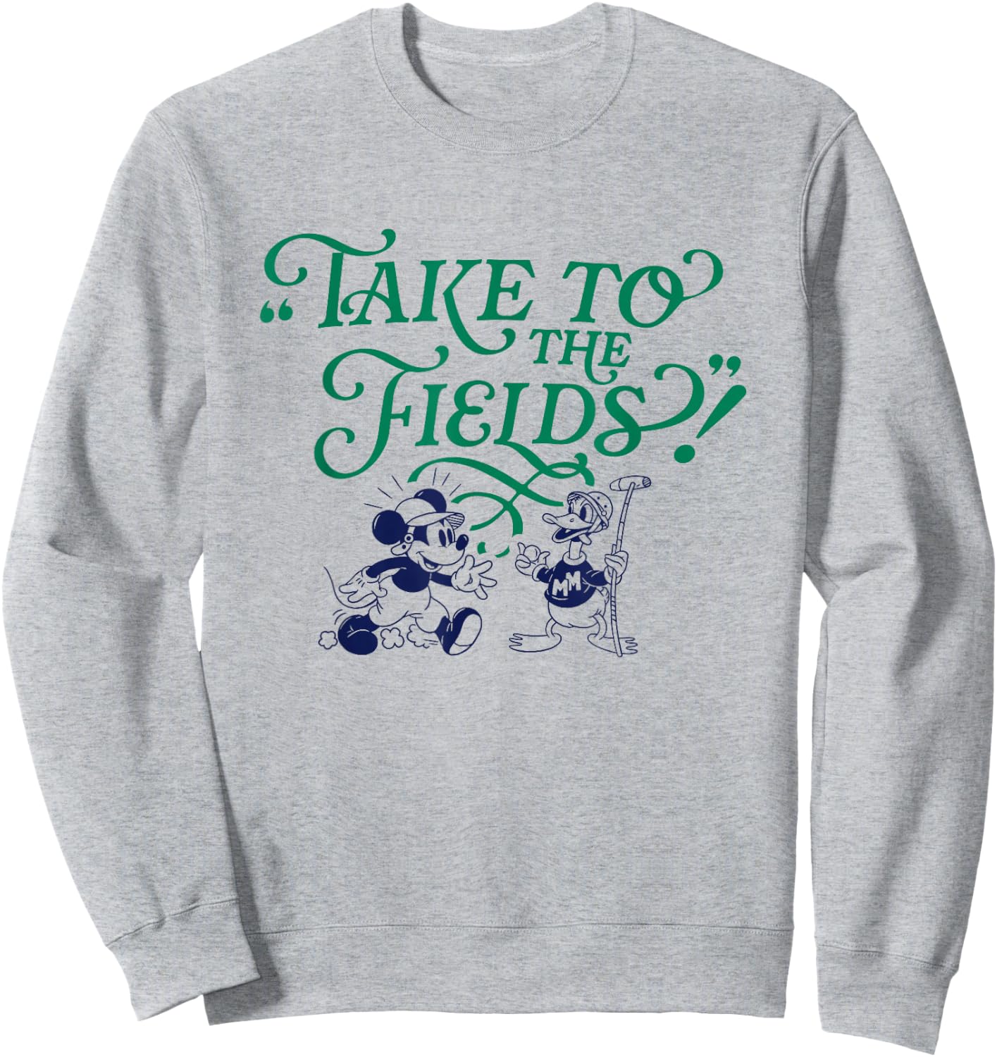 Disney Mickey And Friends Take To The Friends Retro Big Logo Sweatshirt - Sweatshirt | Ash