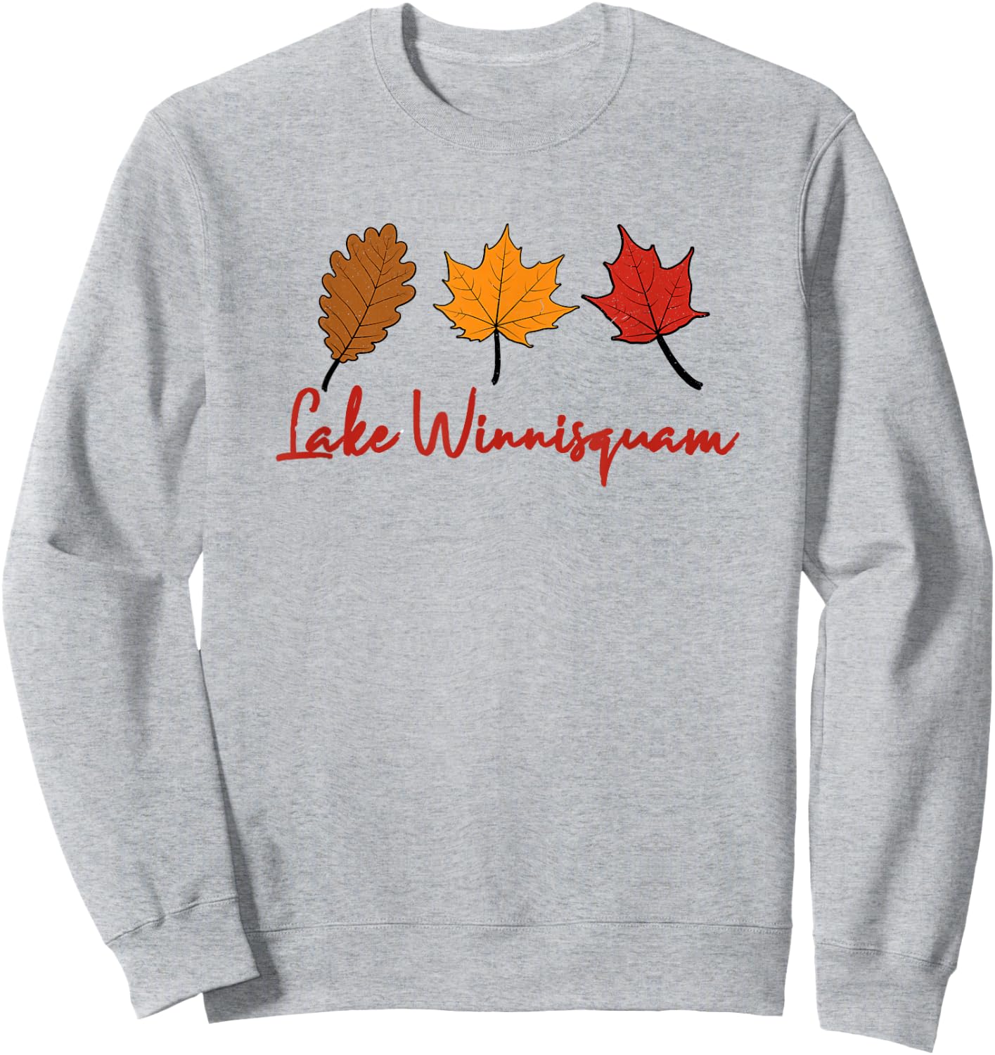 Lake Winnisquam Fall Foliage Autumn Leaf Peeping Oak Maple Sweatshirt - Sweatshirt | Ash