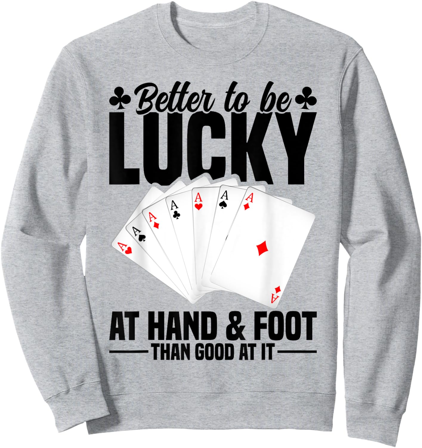 Hand and Foot Playing Cards Game Set Partner Hand Foot Sweatshirt - Sweatshirt | Ash
